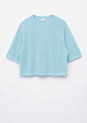Stickad t-shirt i bomull
