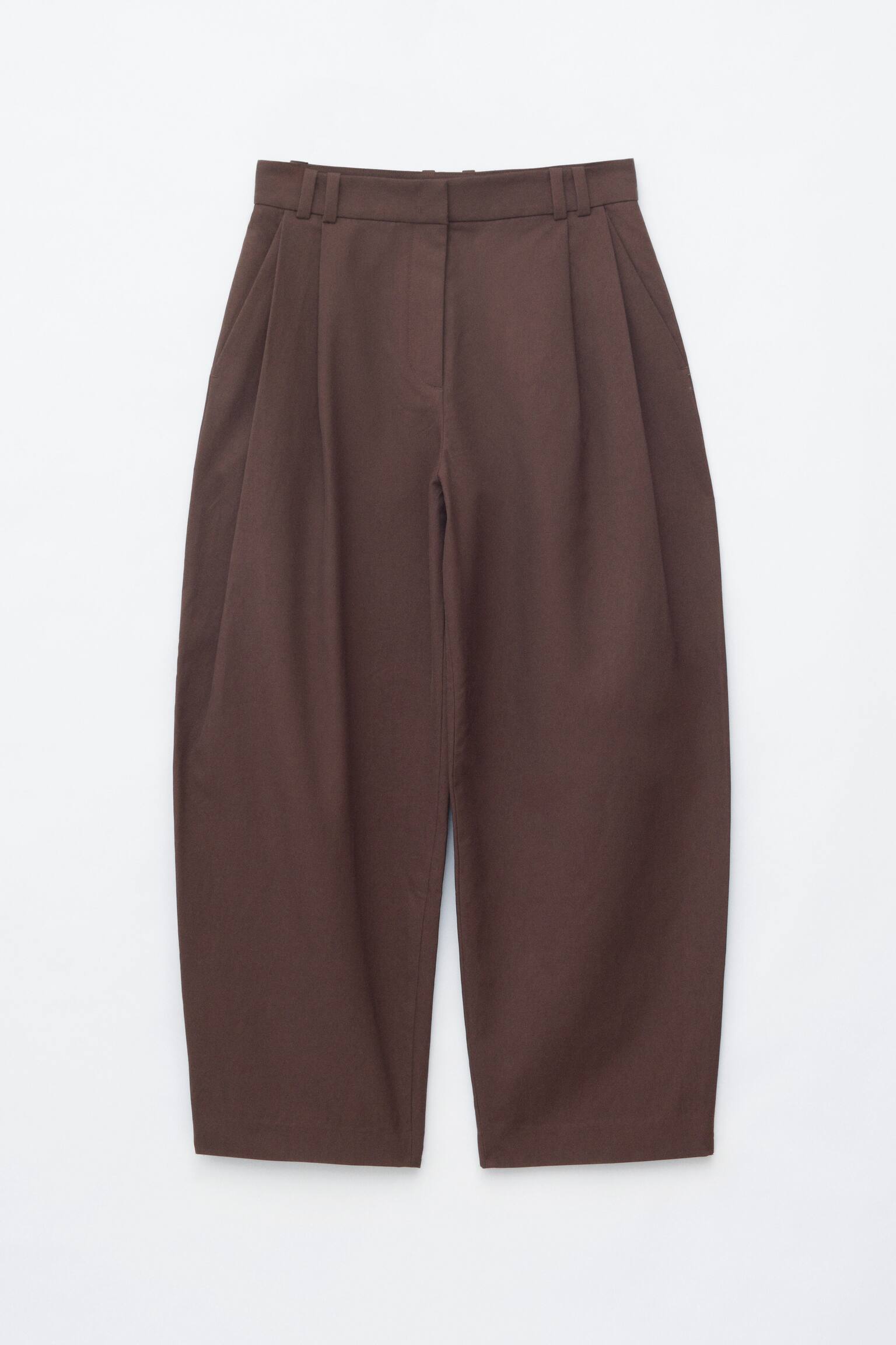Barrel‑Leg Cropped Trousers - 1