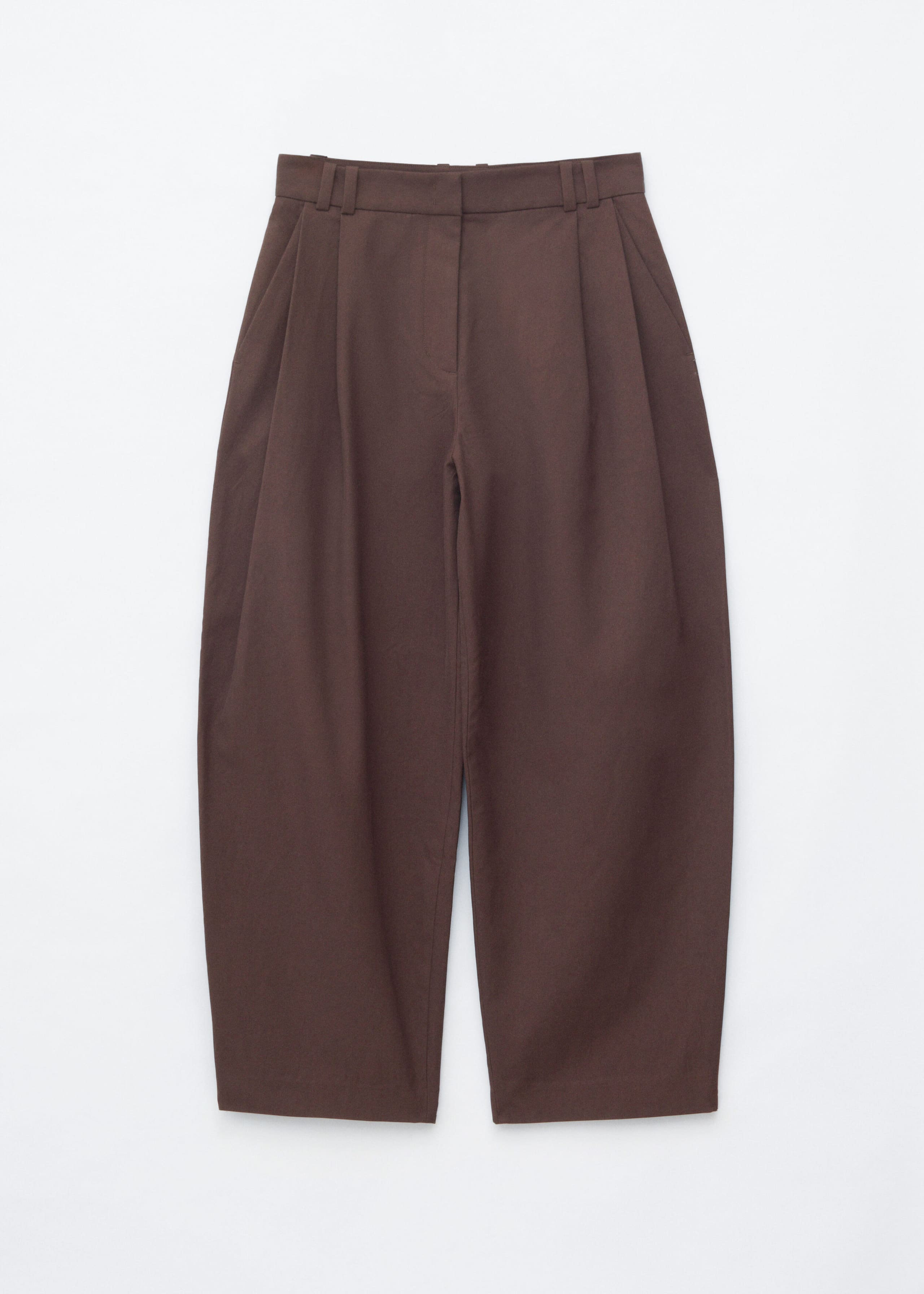 Barrel‑Leg Cropped Trousers - Off White - Still Life