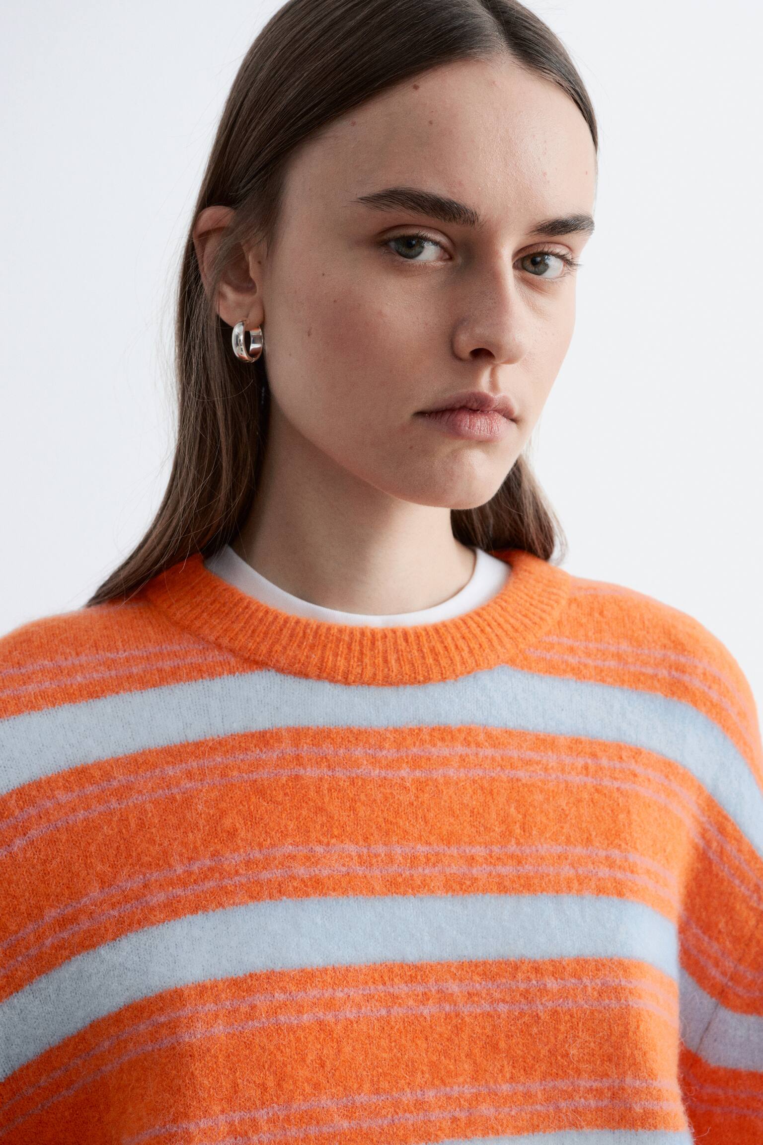 Maglione in misto alpaca - Righe arancione/blu/Righe azzurro/bianco/Beige - 6