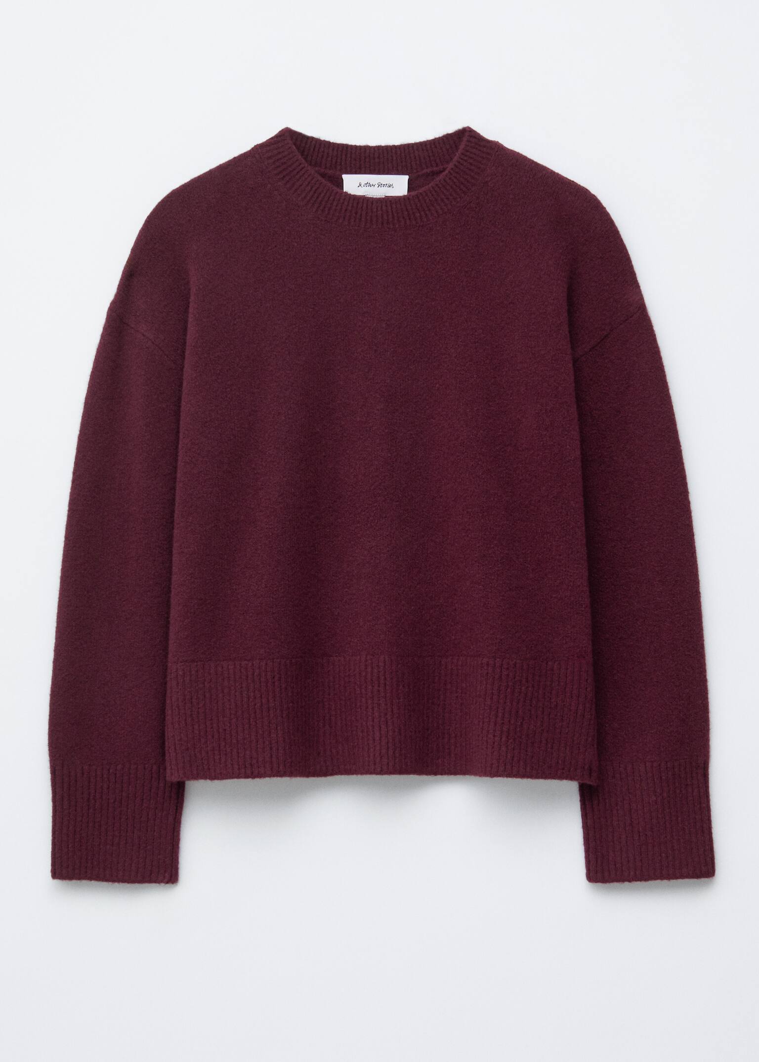 Locker geschnittener Strickpullover - Dunkelrot/Dunkelblau/Schwarz/Dunkelbraun/Weiß/Flieder/Grau meliert/Graubraun/Beige/Hellrosa/Cerise Pink/Taupe - 2