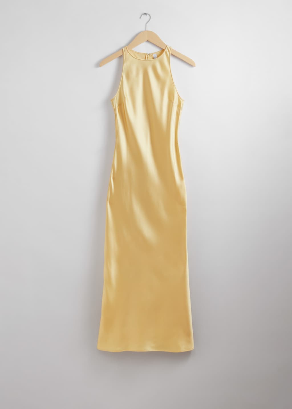 Slim Satin Midi Dress - Black - Still Life