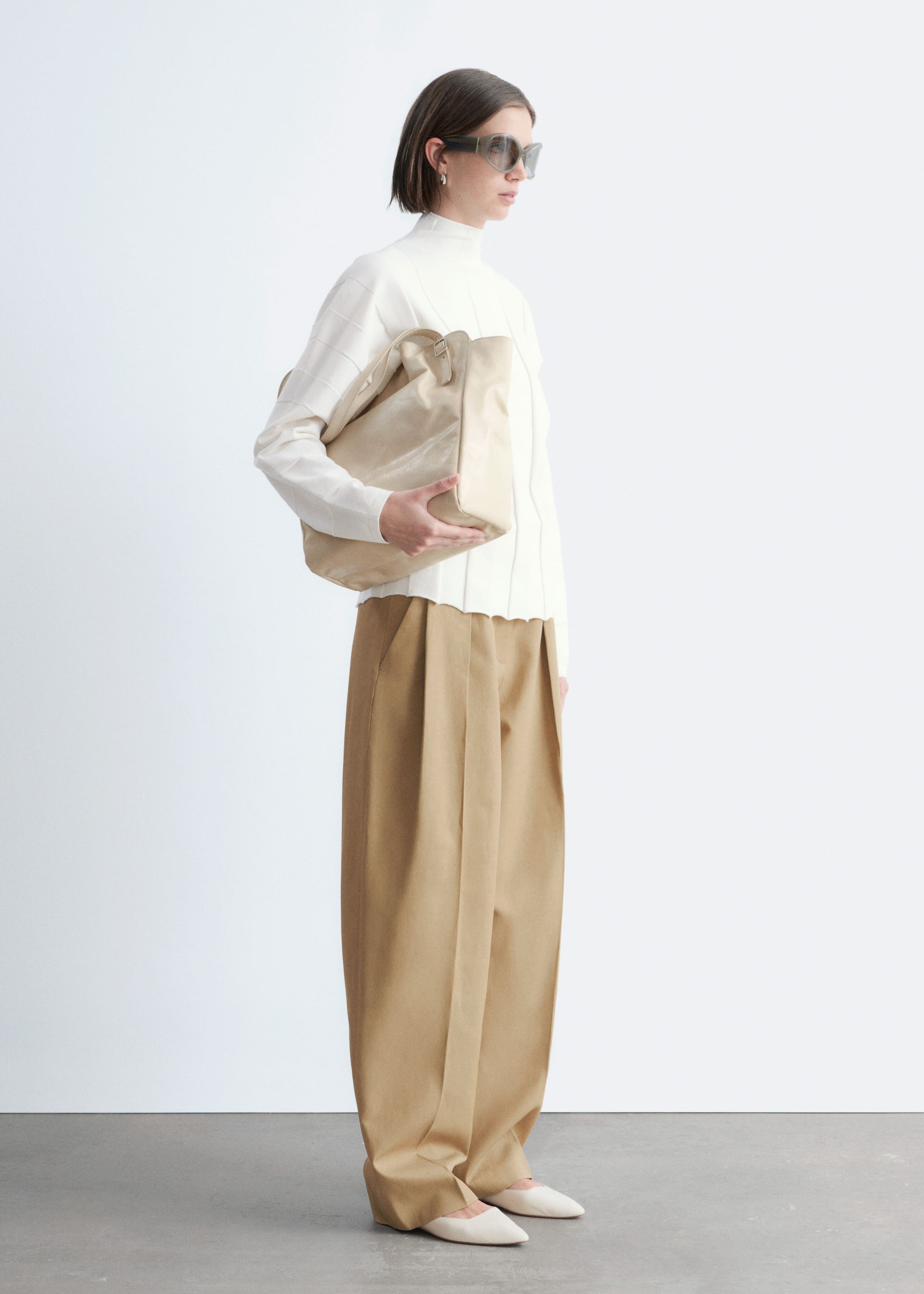 Image of Ribbed Mock-Neck Top