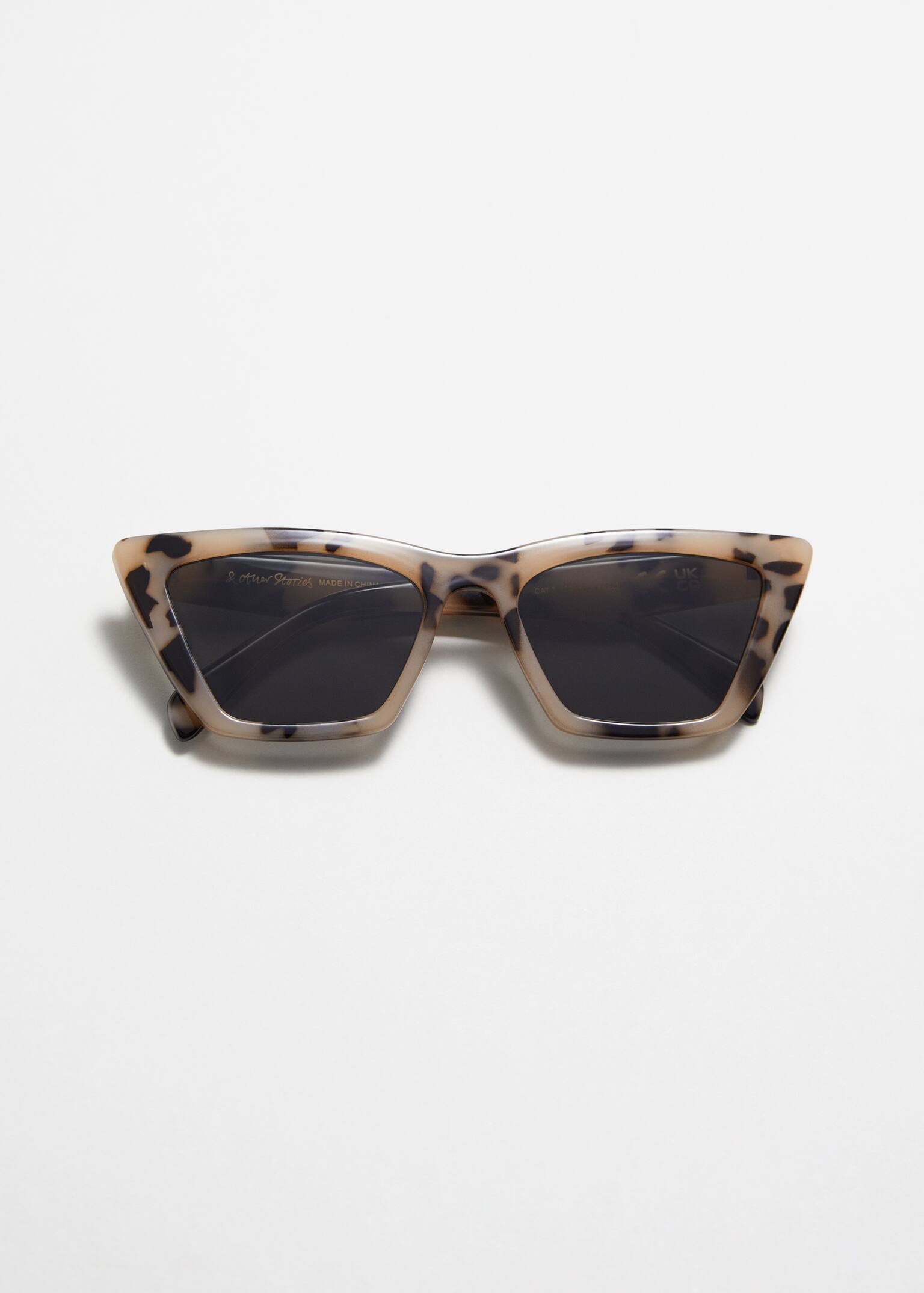 Angular Cat Eye Sunglasses - Brown/Black/Black/Light Orange/Tortoise/Blue/Green/Beige Tortoise