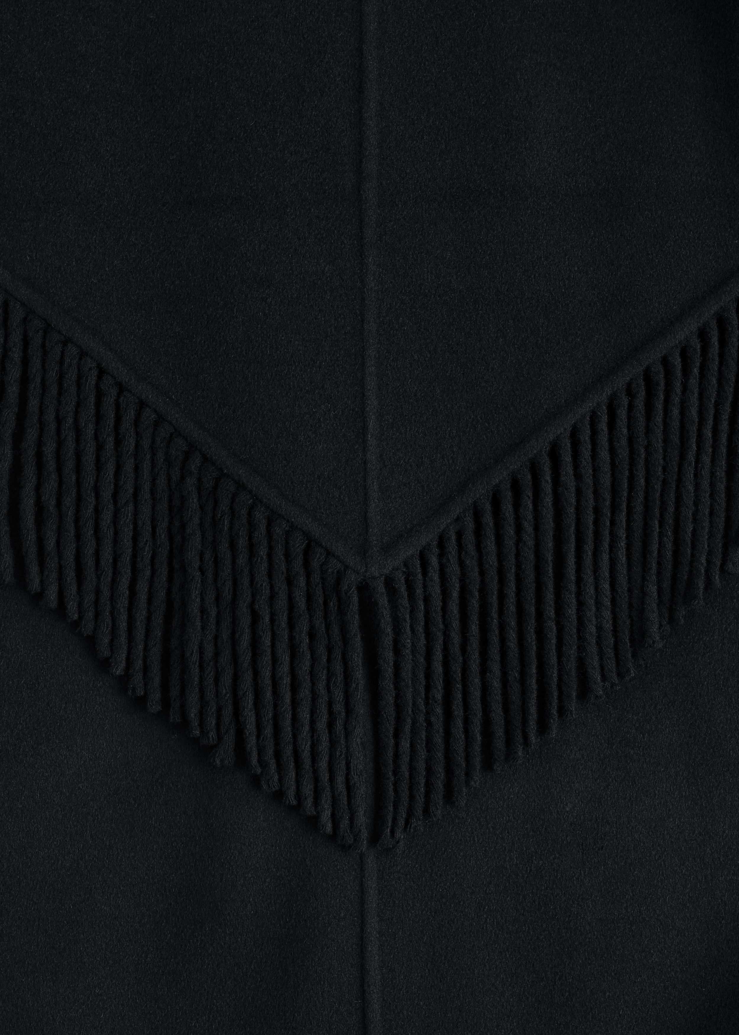 Fringed Shawl Wool Coat - Black - Coats | & Other Stories US