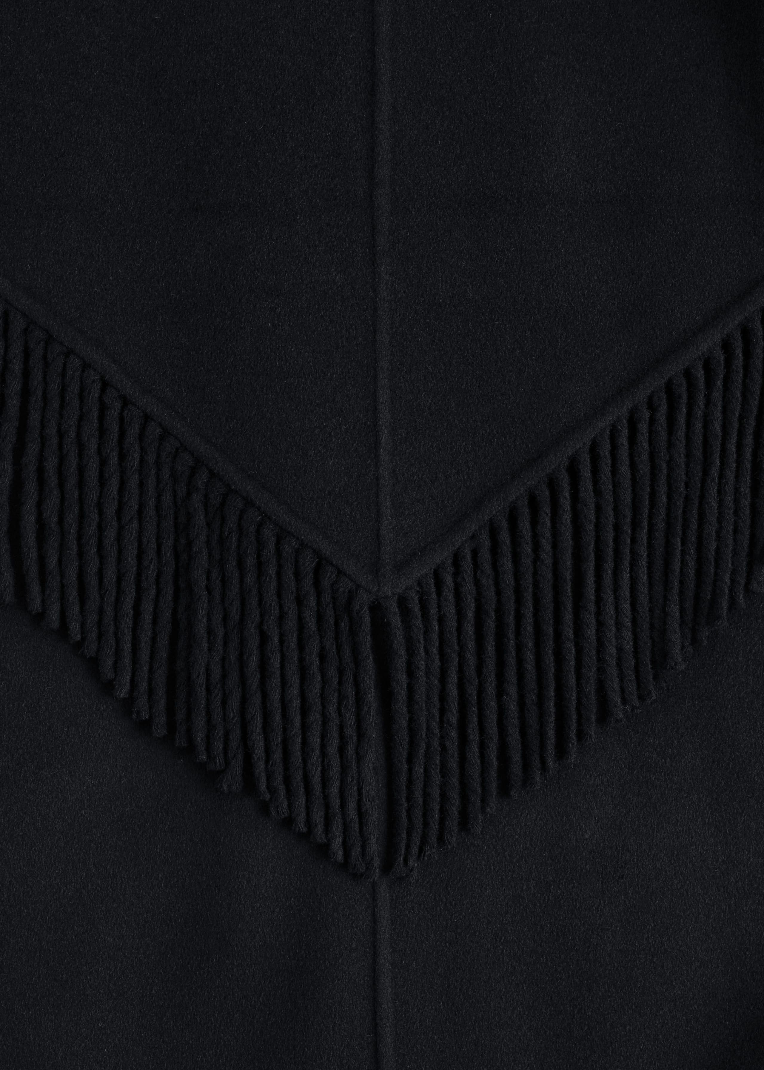 Image of Fringed Shawl Wool Coat