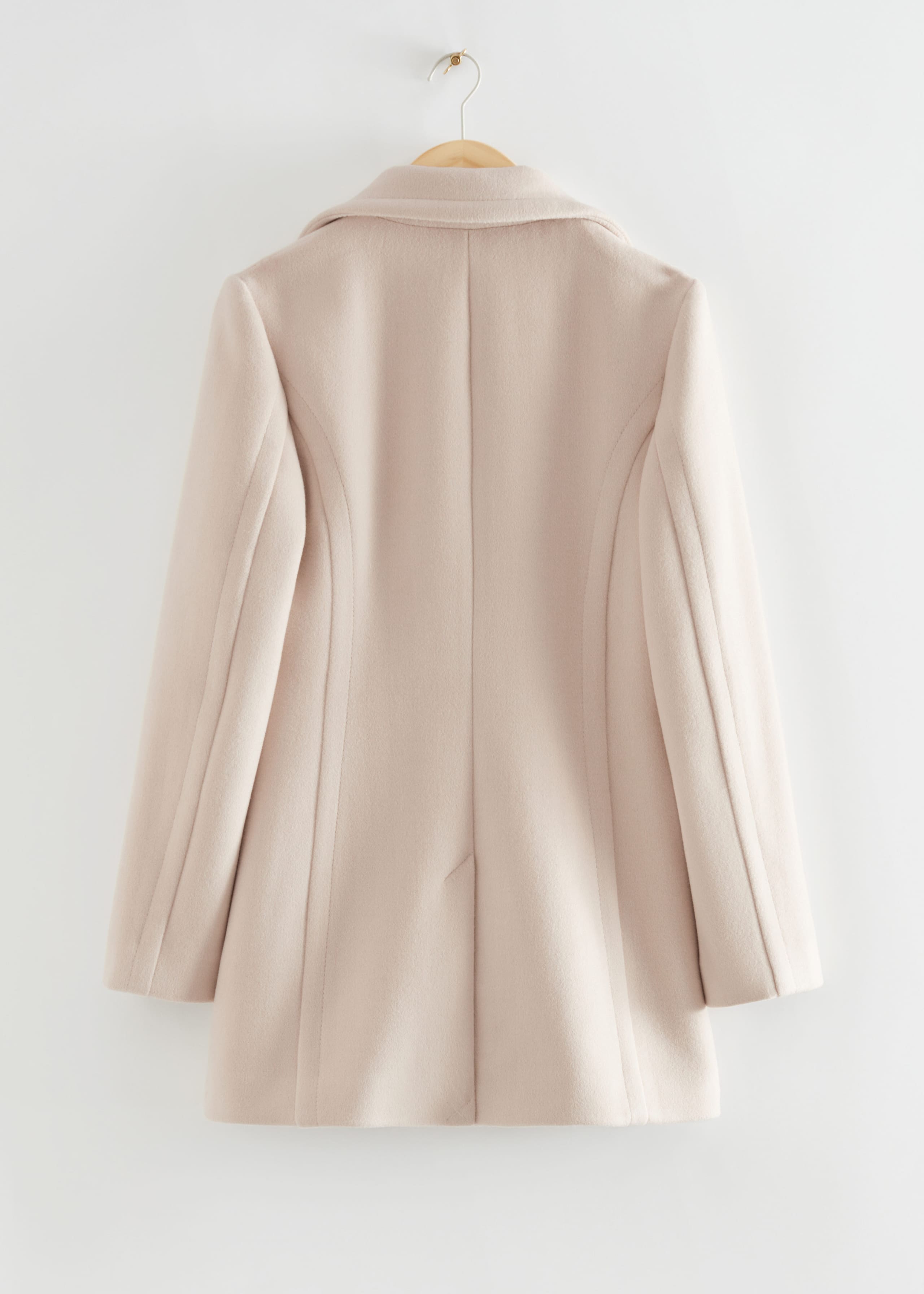 Image of Fitted Mid-Length Wool Coat