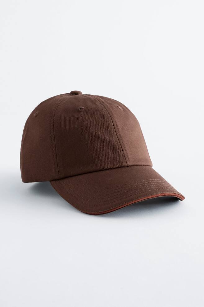 Cotton-Twill Baseball Cap - Dark Brown/Sky Blue/Yellow/Khaki Green/Dark Grey/Green - 1