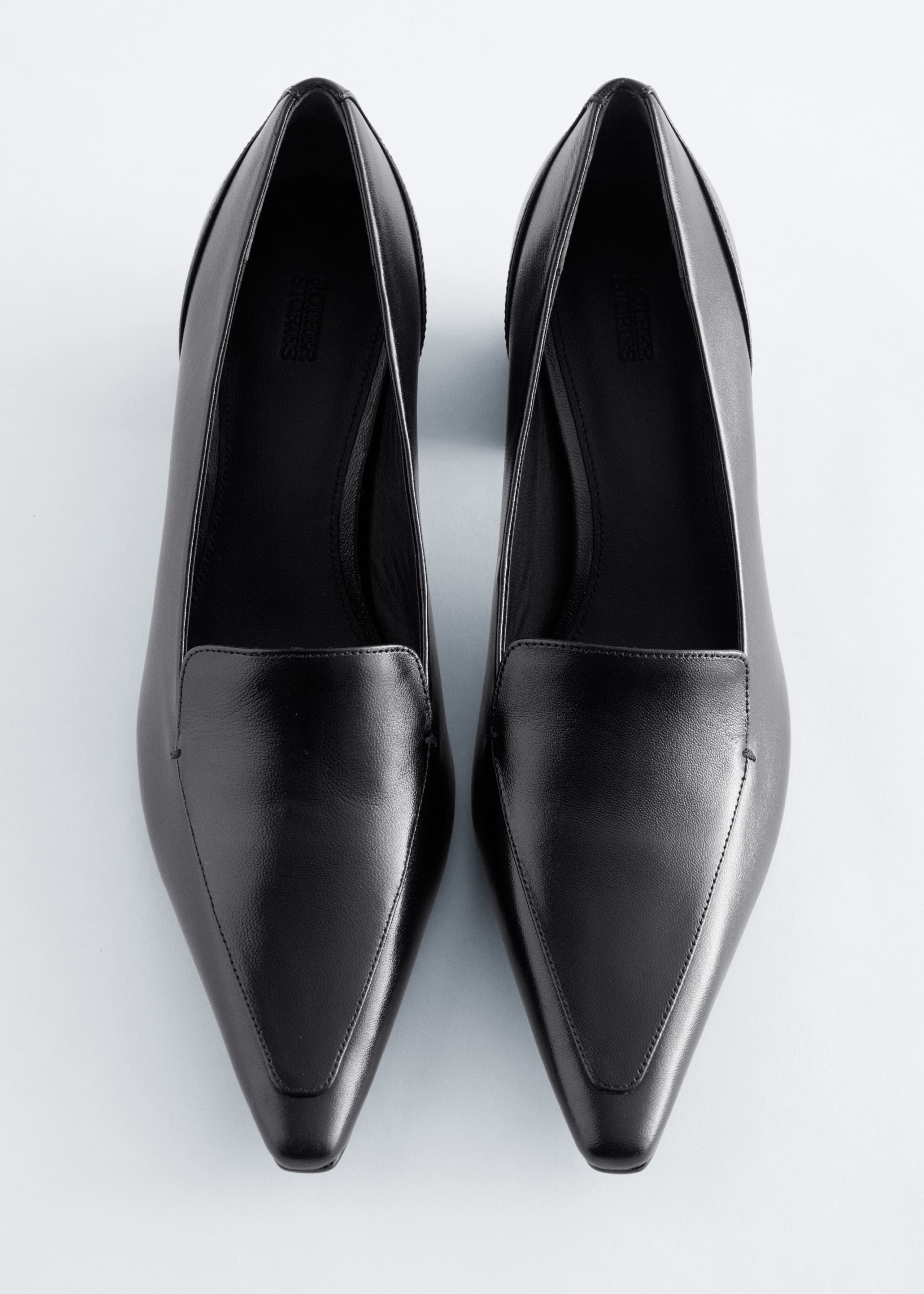 Image of Leather Loafer Pumps