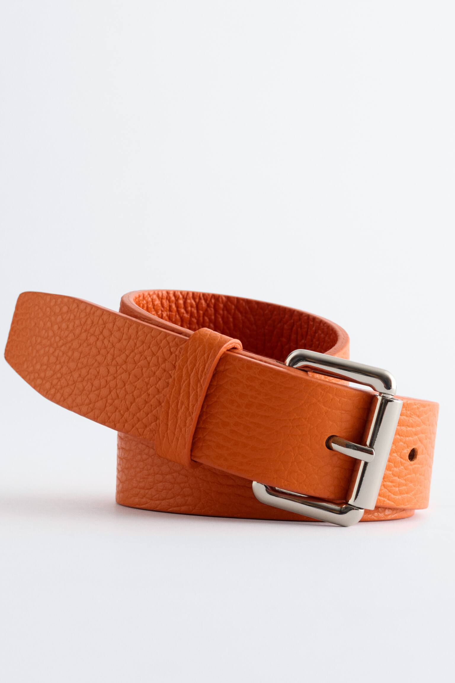 Läderskärp med struktur - Orange/Brun - 3