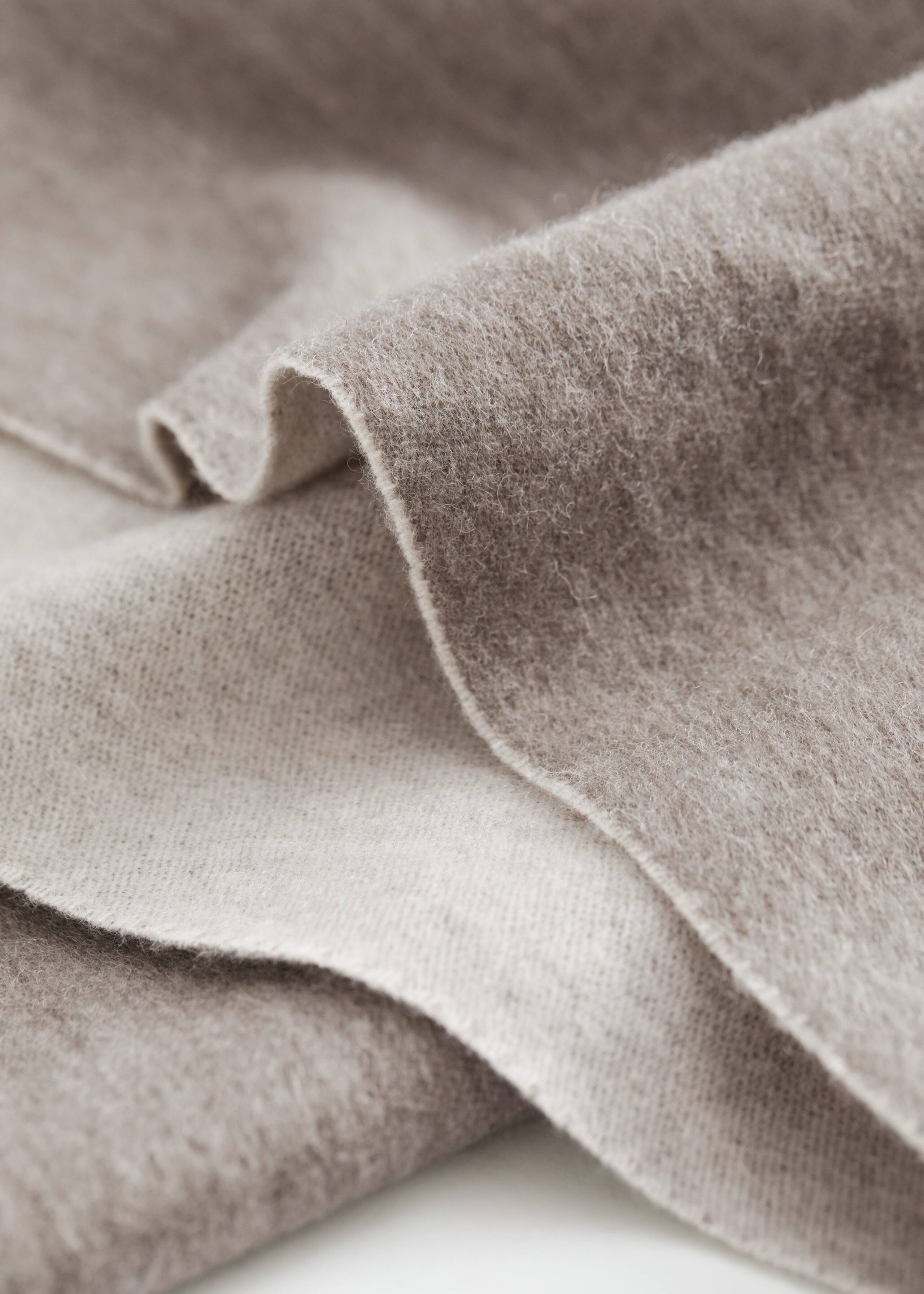 Fringed Wool Blanket Scarf - {{variantName}} - Descriptive Detail