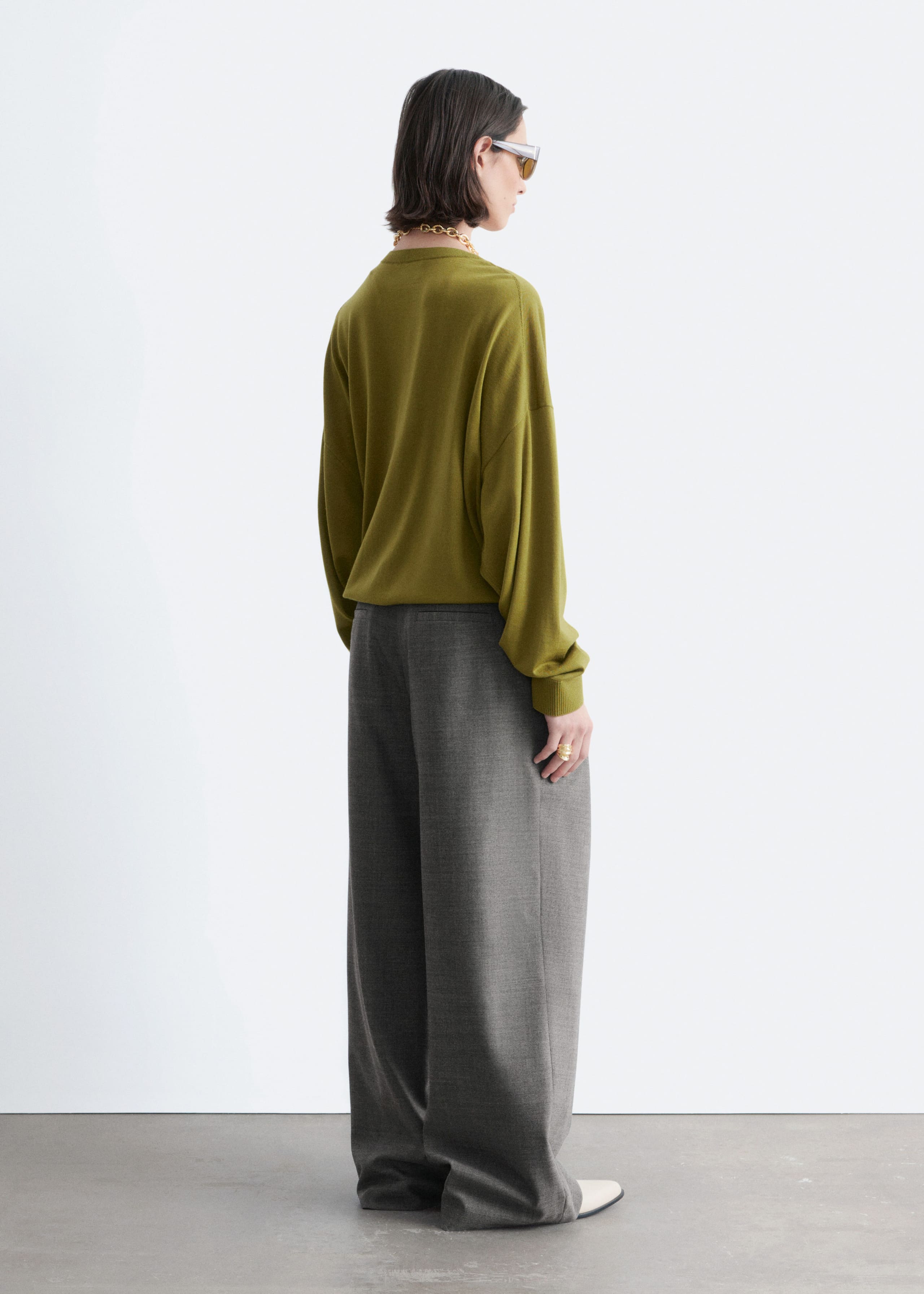 Image of Wool-Blend Tailored Trousers