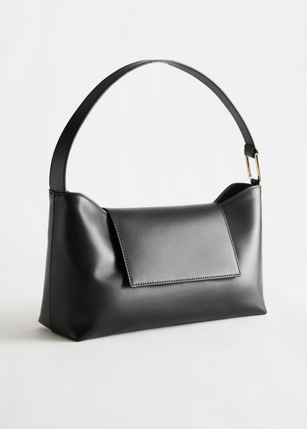 Buckled Leather Shoulder Bag