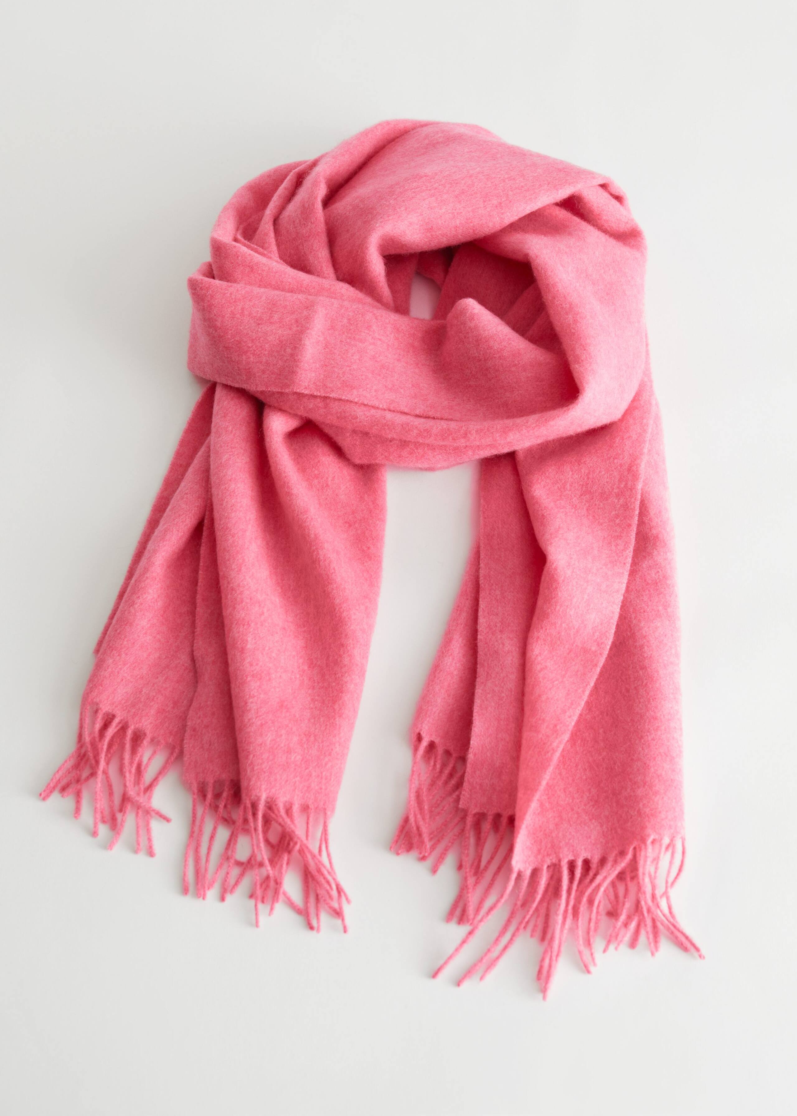 Fringed Wool Blanket Scarf - Rust - Still Life