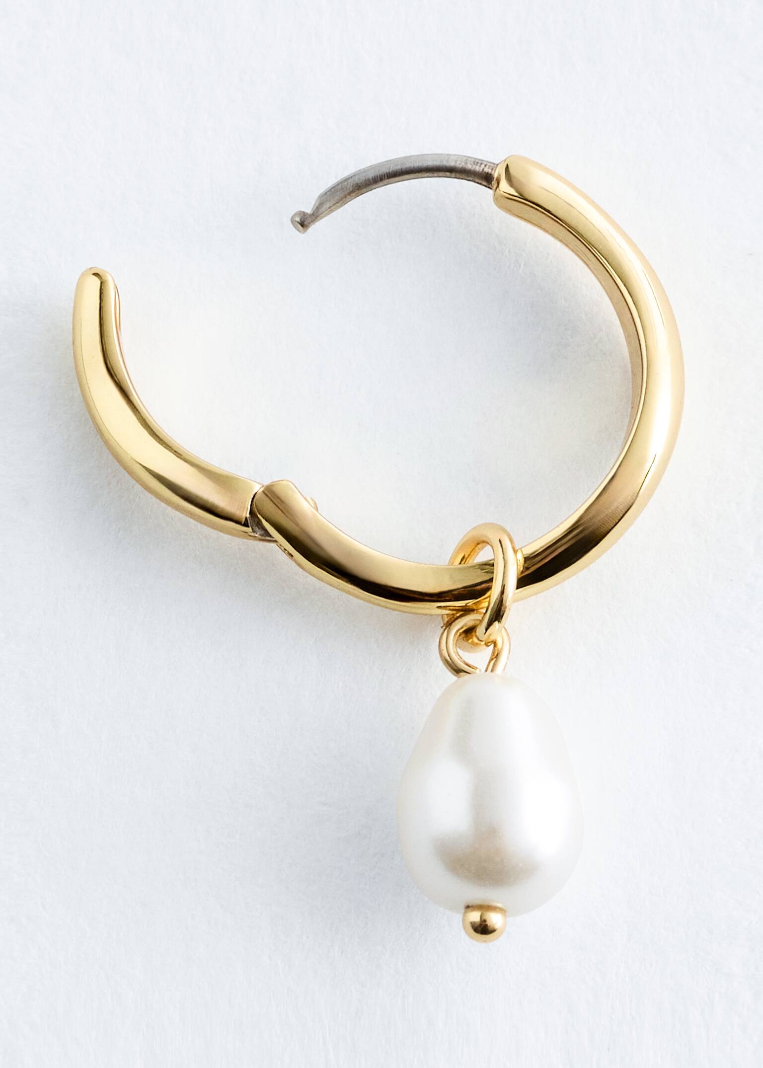 Set de cercei hoop din două piese - Gold/White - 2