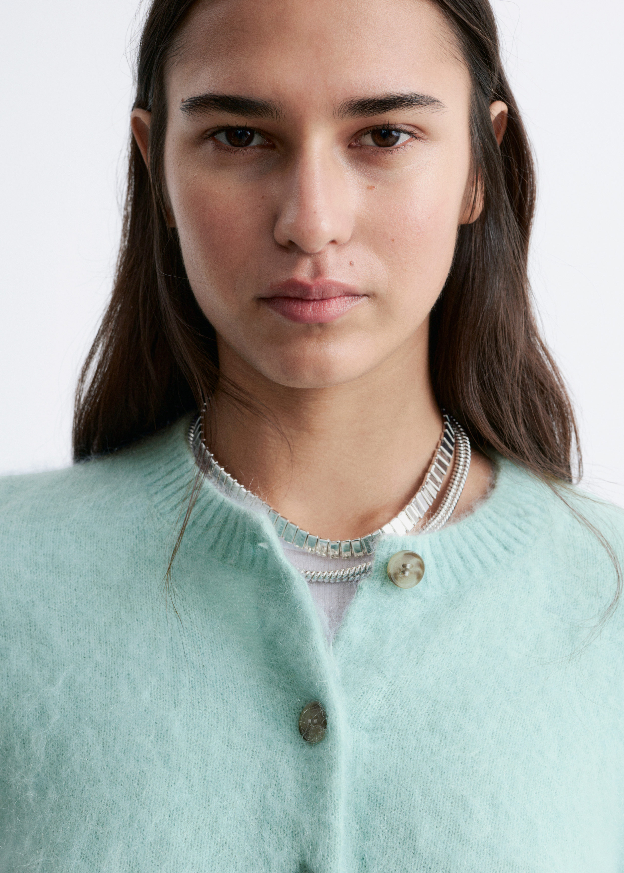 Mohair-Blend Brushed Cardigan - Light Turquoise - & Other Stories US