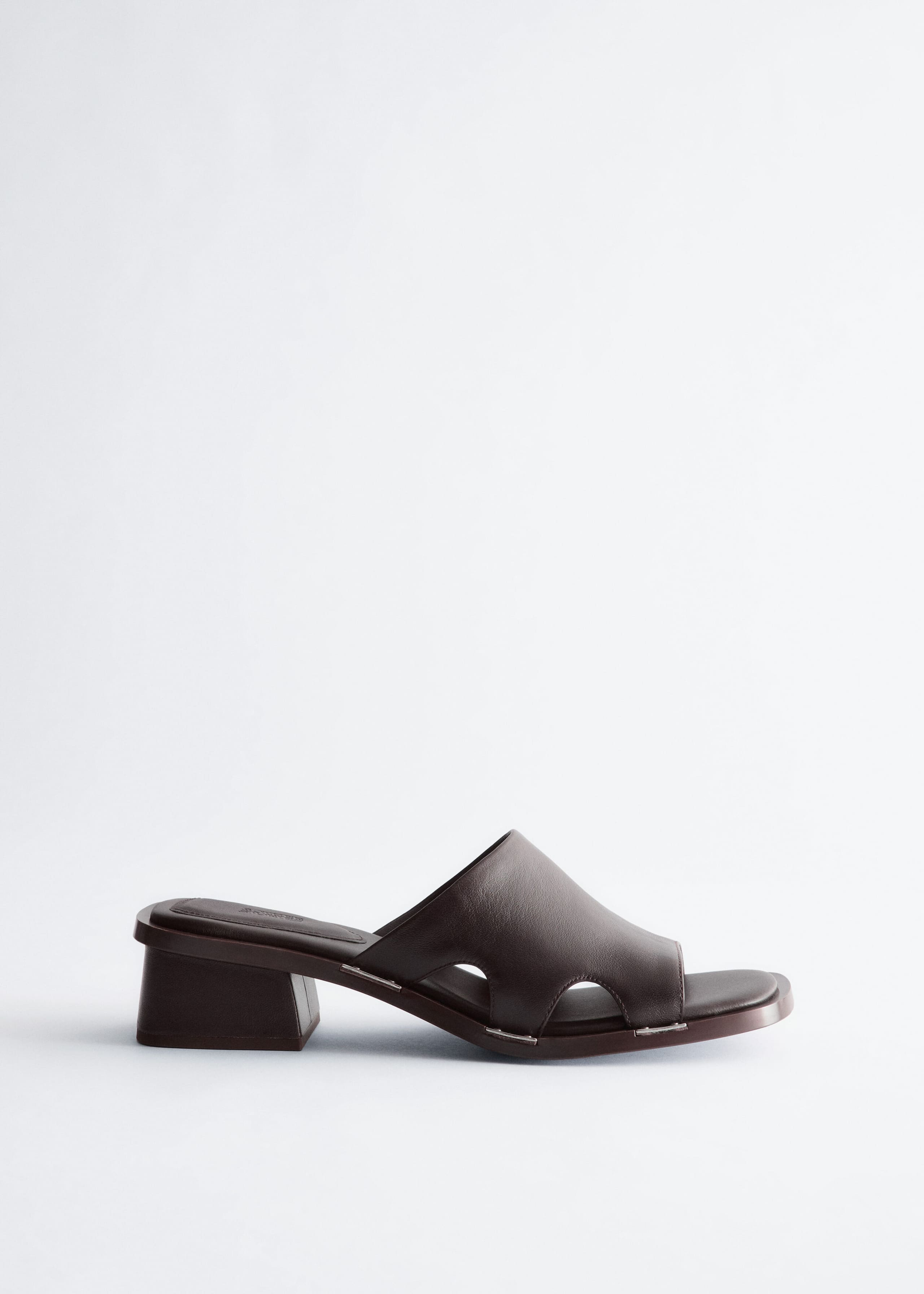 Block Heel Leather Sandals