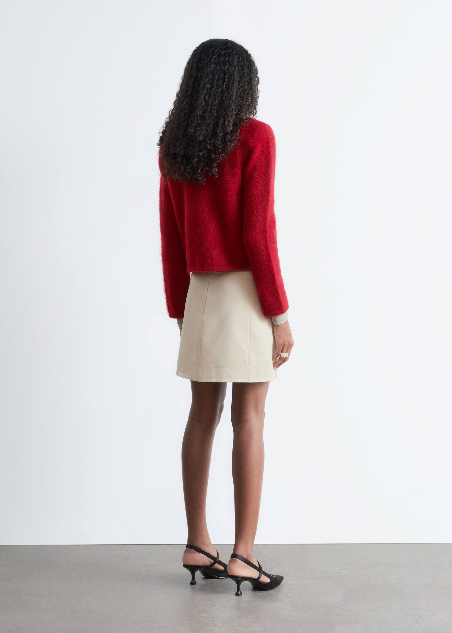 Brushed Mohair-Blend Cardigan - Red - 4