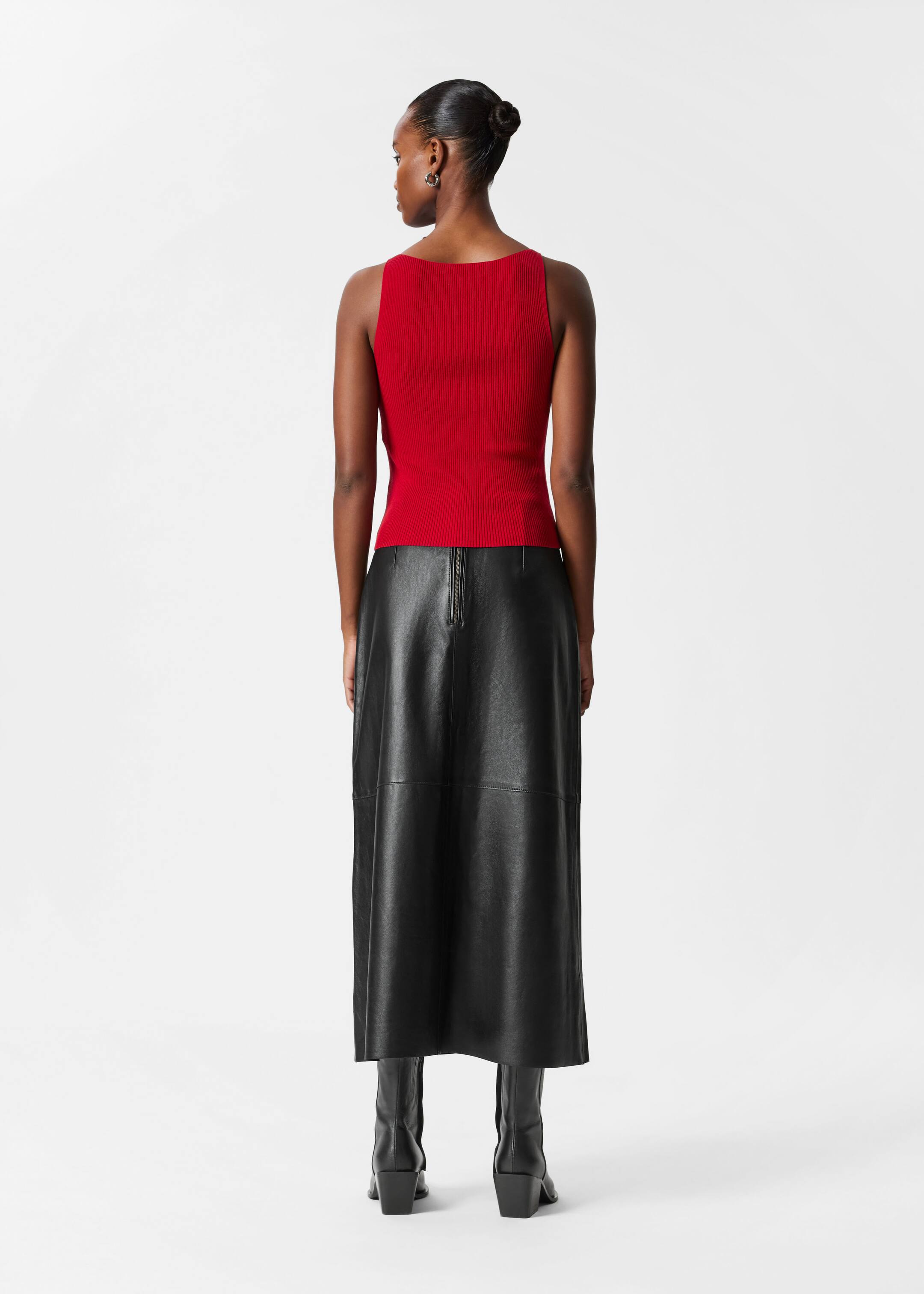 Ver imagem maior: Top de alças canelado - Vermelho - SENHORA | H&M PT 4