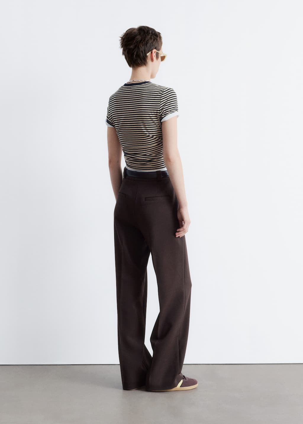 Image of Wide Press-Crease Trousers