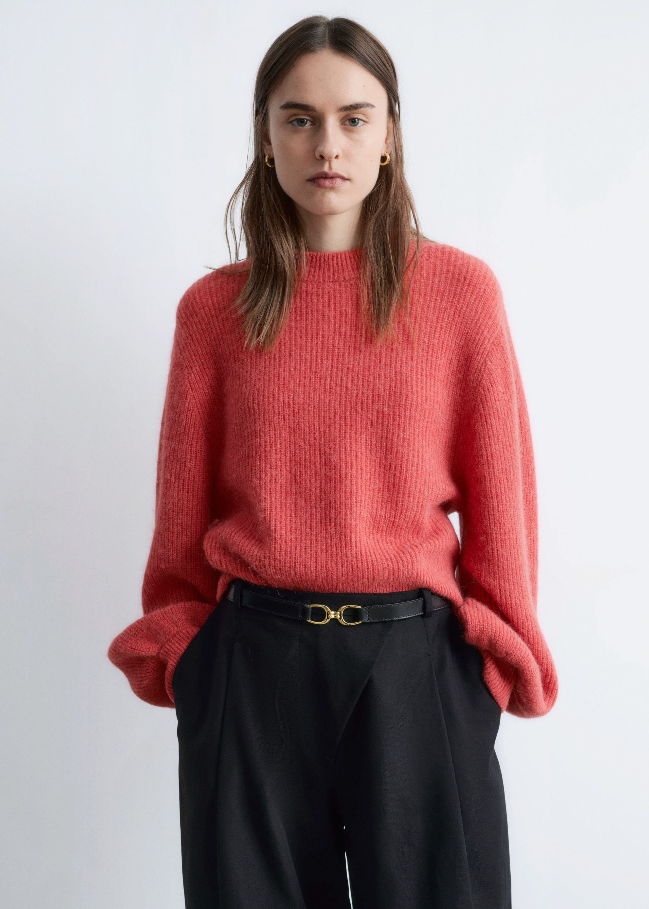 Image of Alpaca-Blend Balloon-Sleeve Jumper