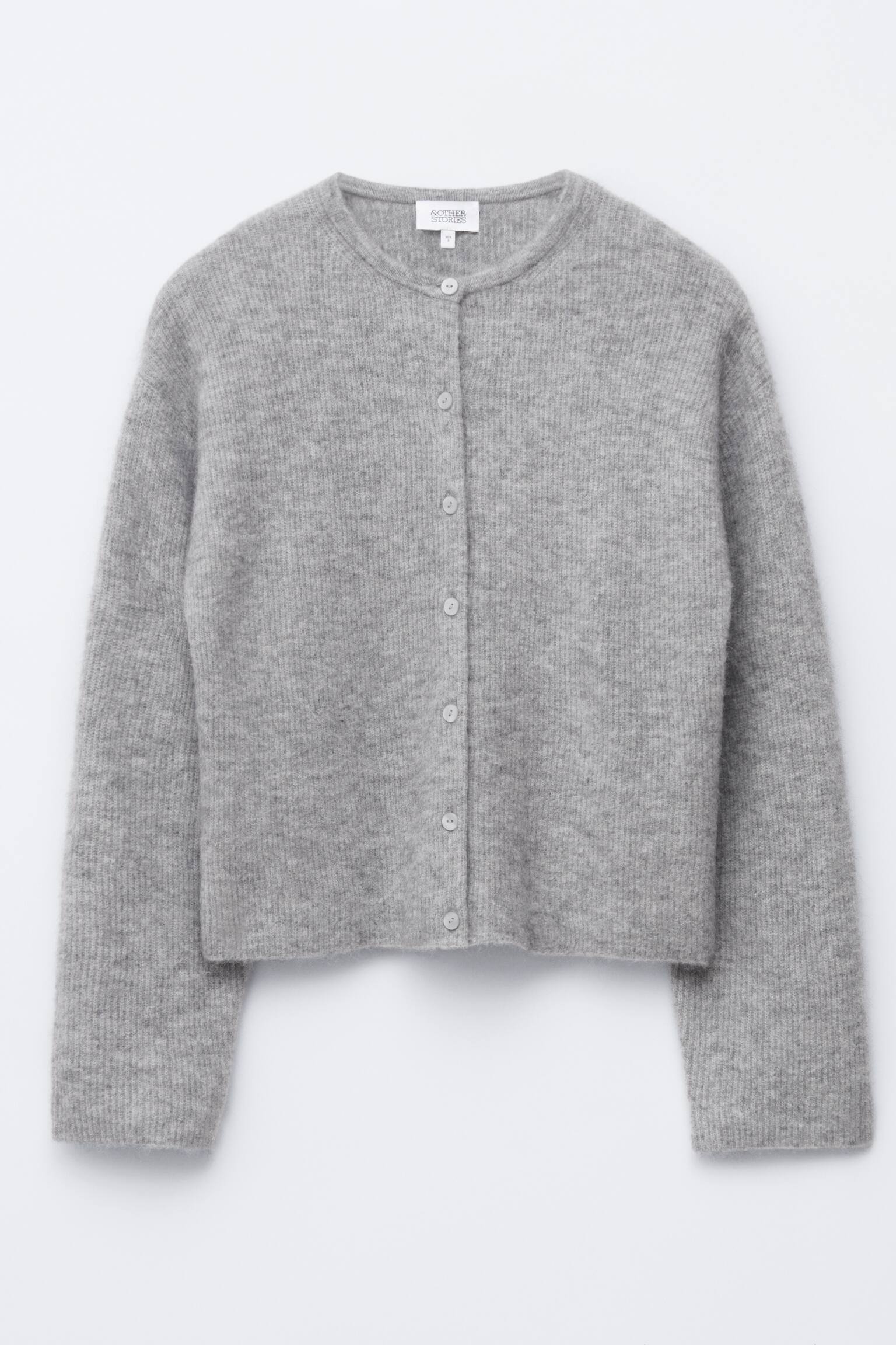 Gebreid vest van alpacawolmix - Grijs gemêleerd/Bordeauxrood/Pastelgeel/Beige/Groen