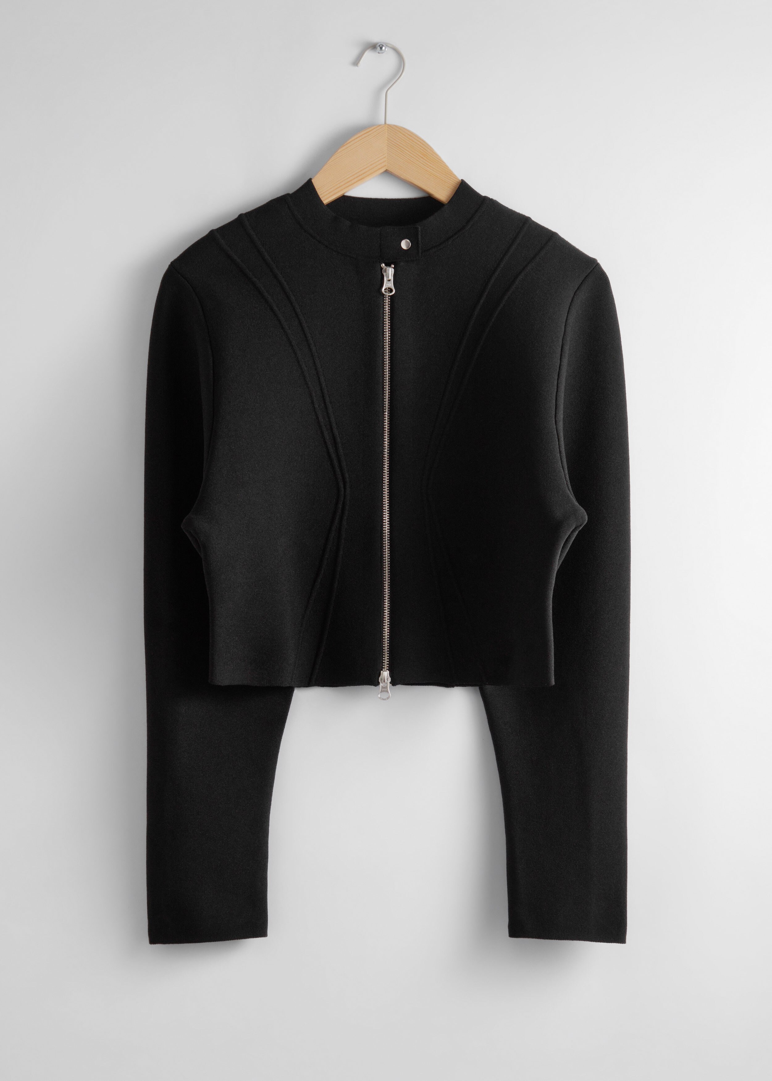 Cropped Zip Cardigan - Black - Cardigans - & Other Stories US
