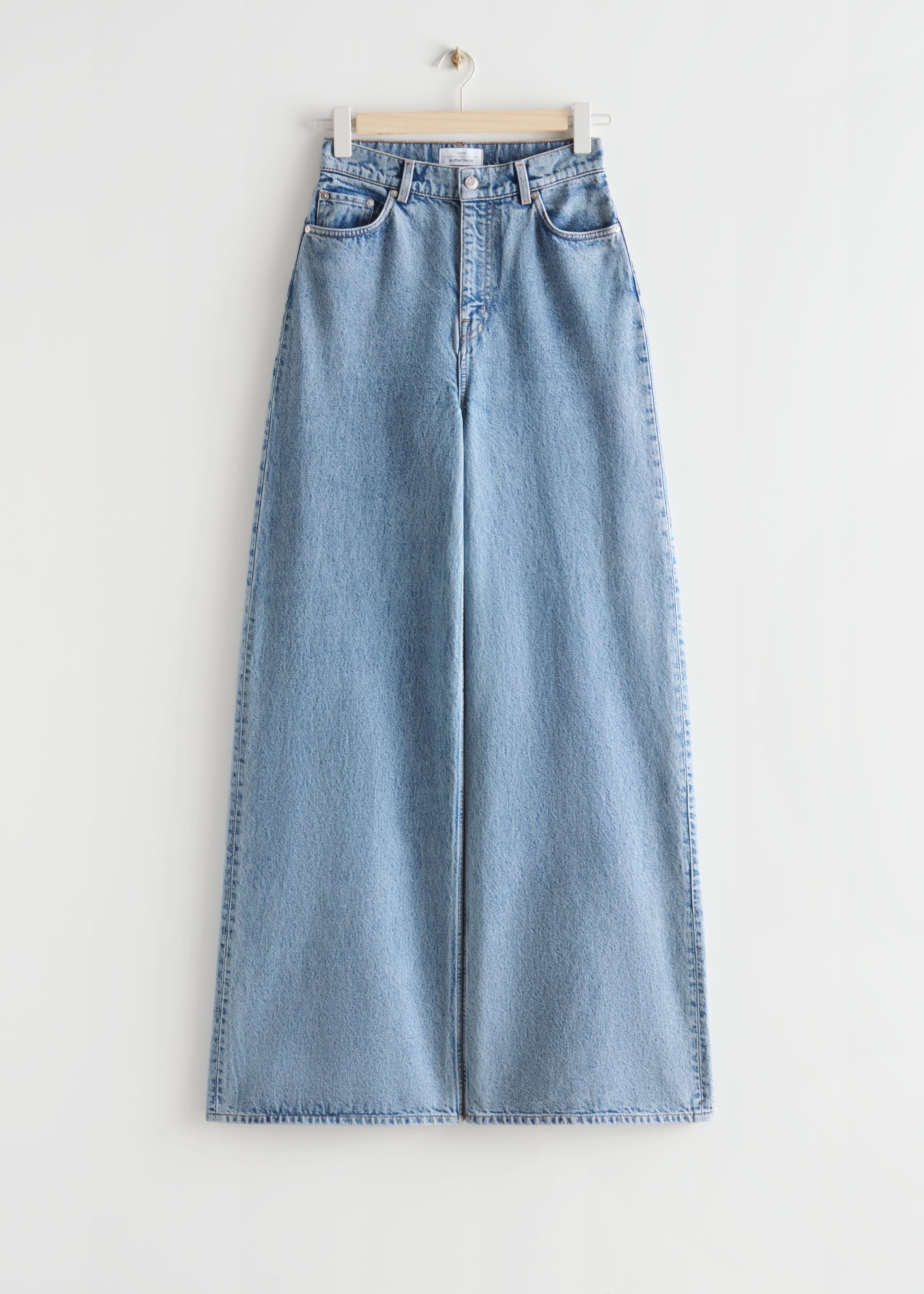 High Waist Wide Jeans - Light Blue - Bodegón