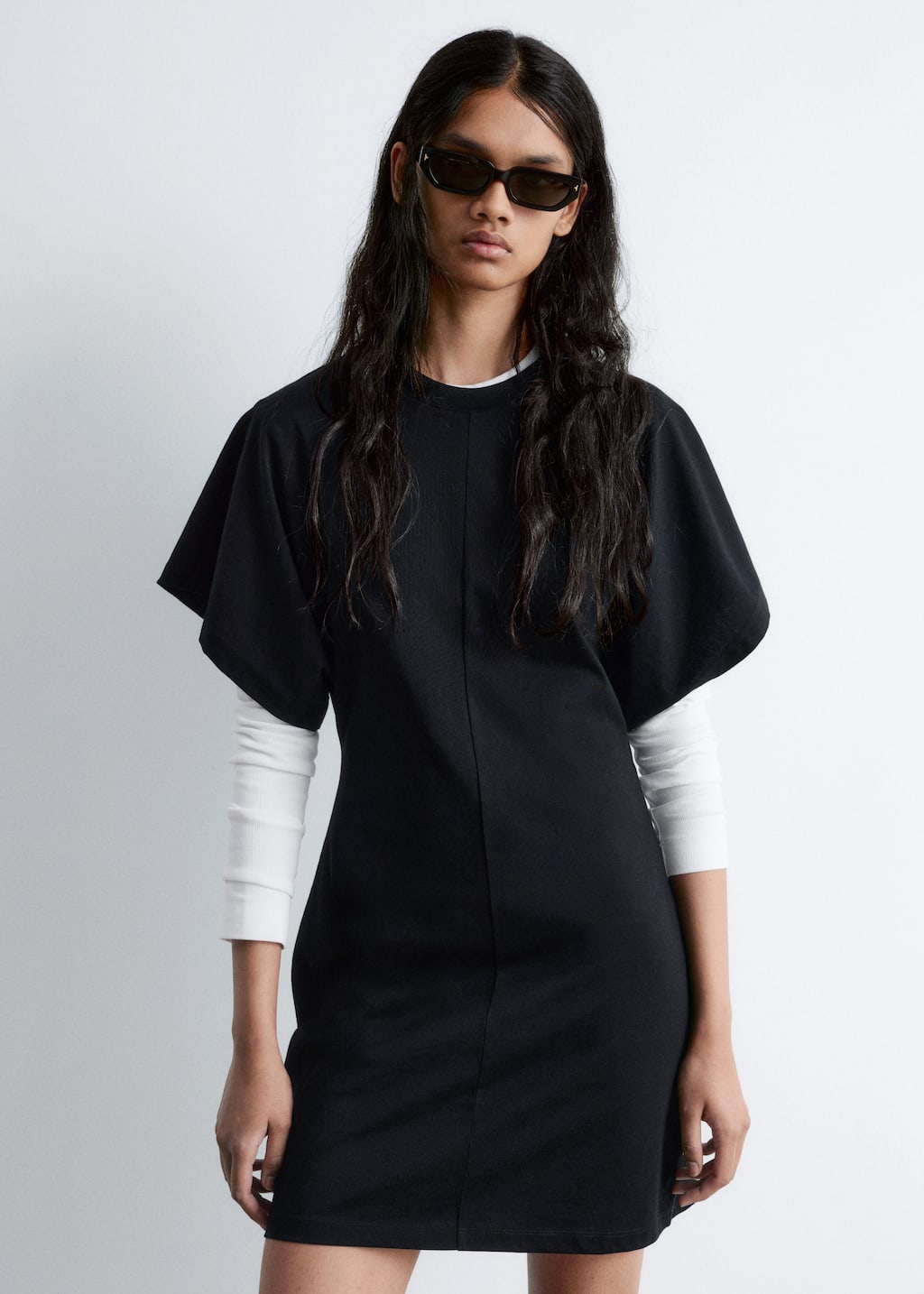Jersey Mini Dress - Black - Lookbook