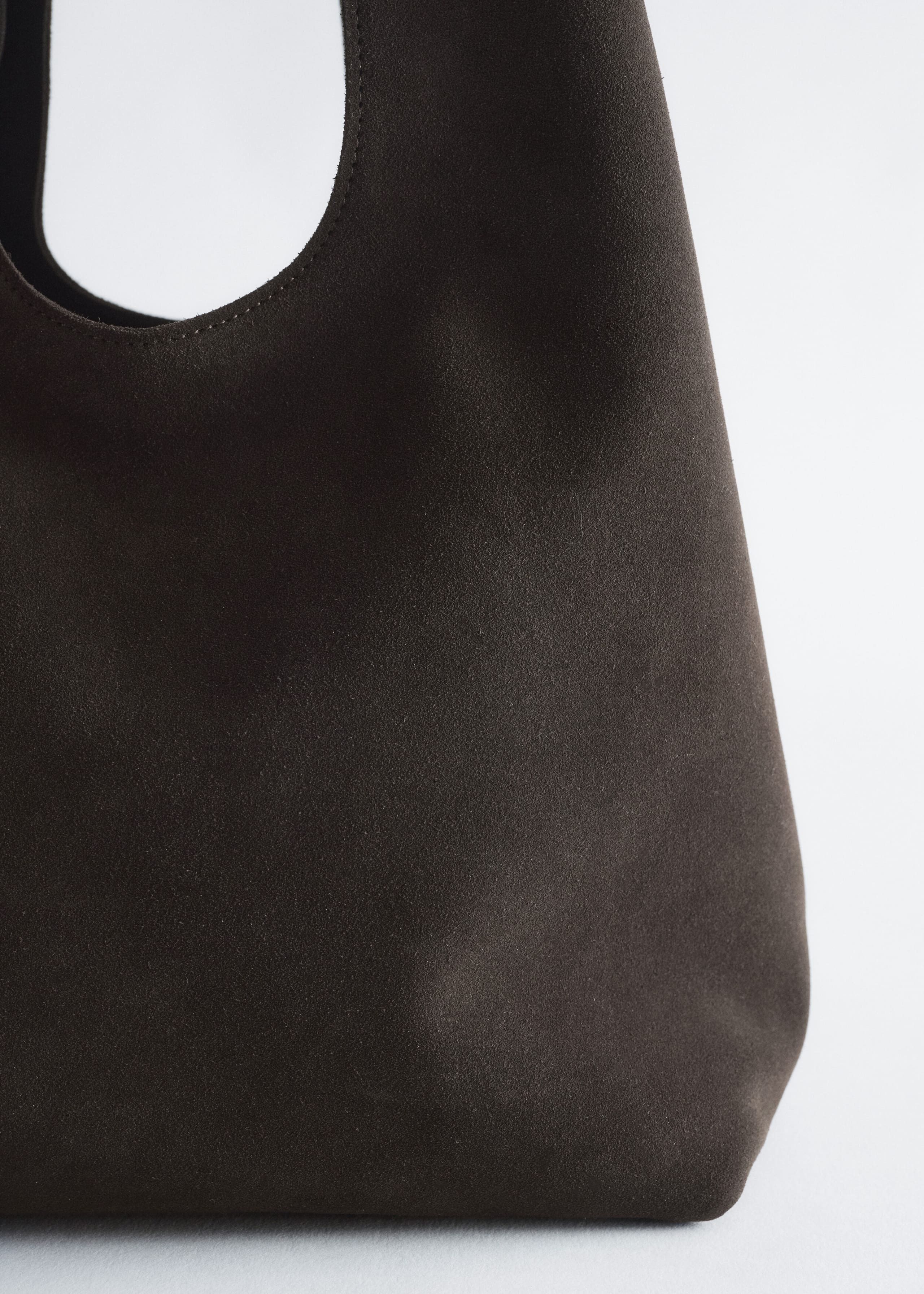 Split Suede Tote - Dark Brown - Still Life