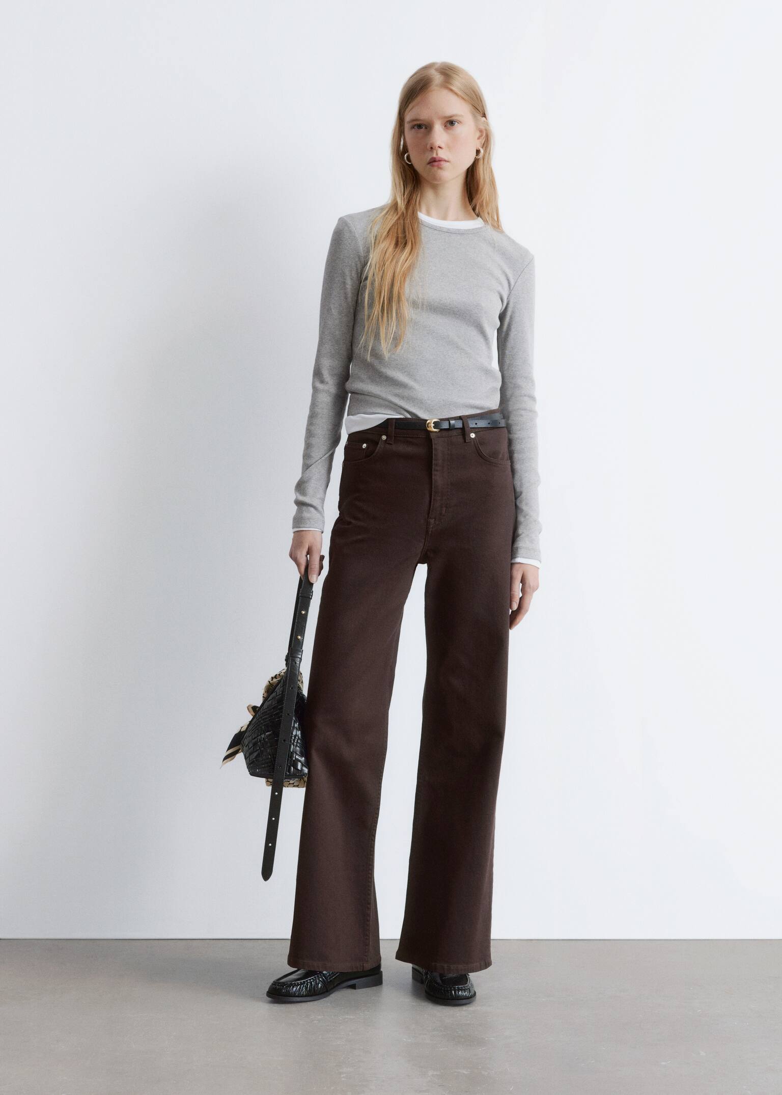 Wide-Leg Jeans - Dark Brown/Blue/Dark Blue/Dark Red/Mid Blue Wash/Light blue/Black/Medium Blue - 4