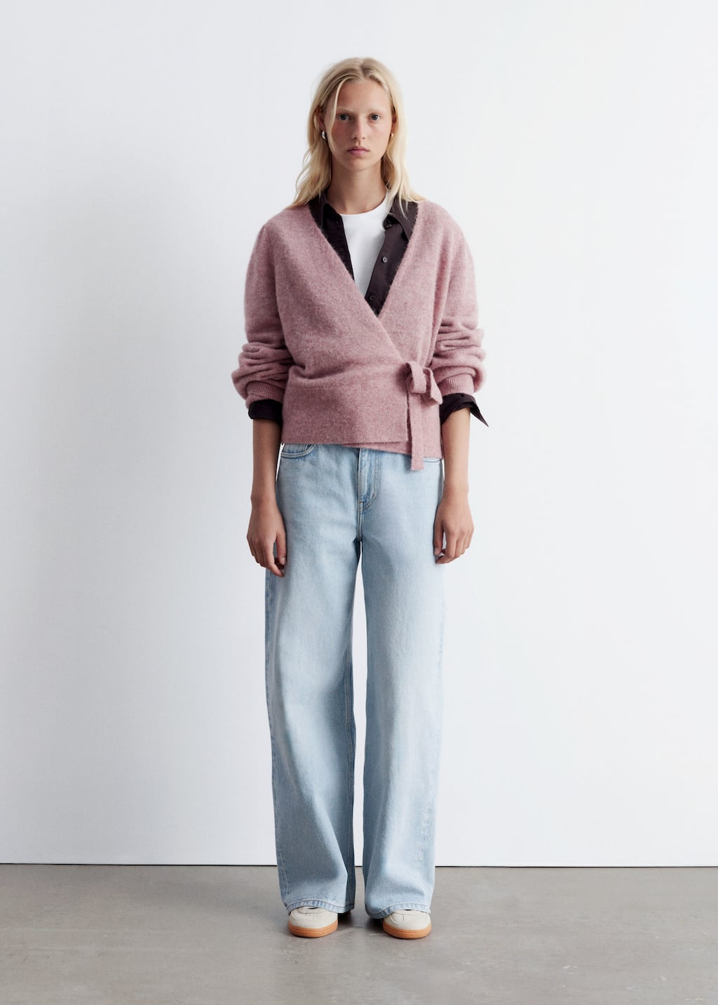 Image of Mohair-Blend Knitted Wrap Cardigan