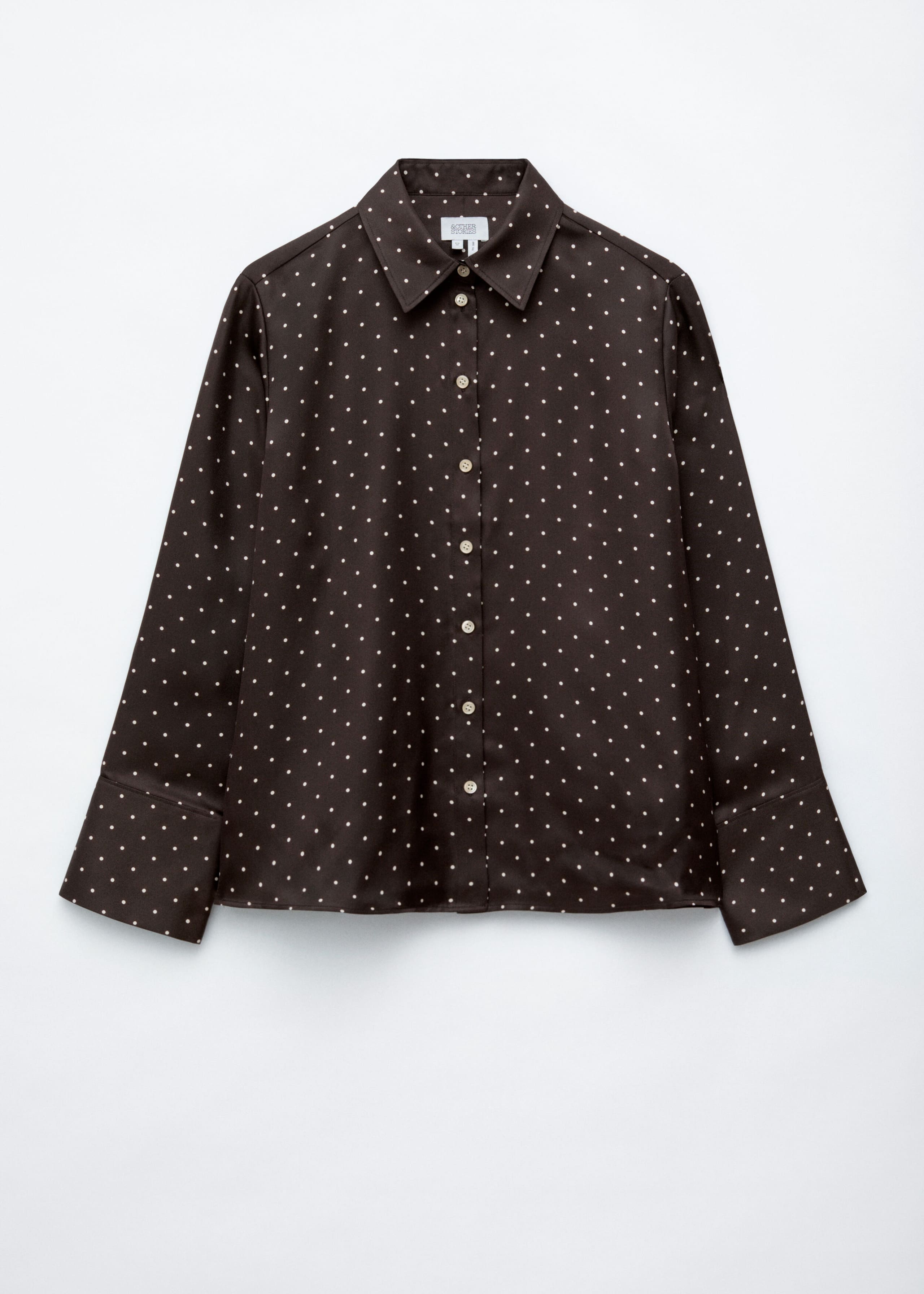 Relaxed Silk Shirt - Dark Brown/Dots - Still Life