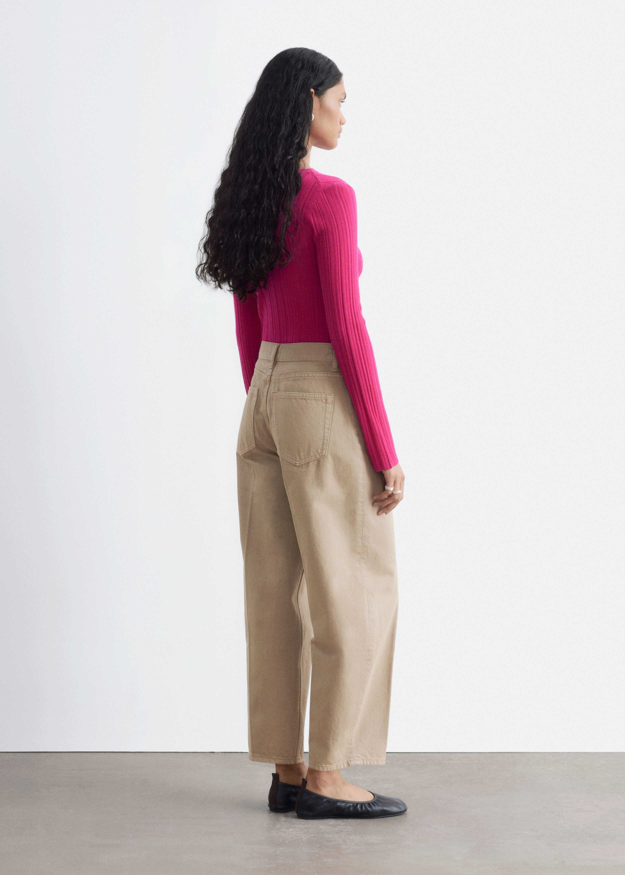 Rib-Knit Wool Boatneck Top - Bright Pink - & Other Stories US