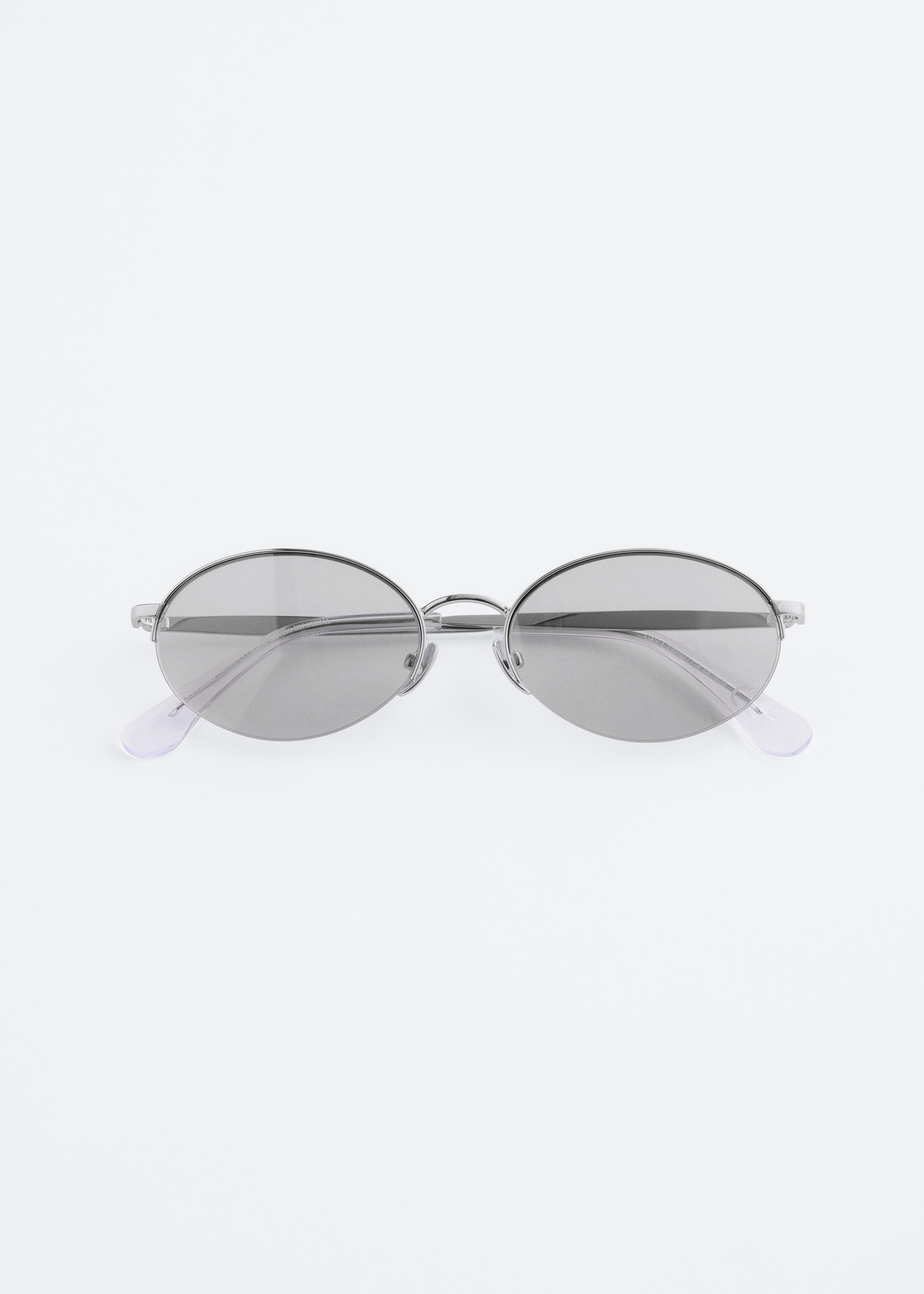 Gafas de sol redondas con montura de alambre - Plata/Negro