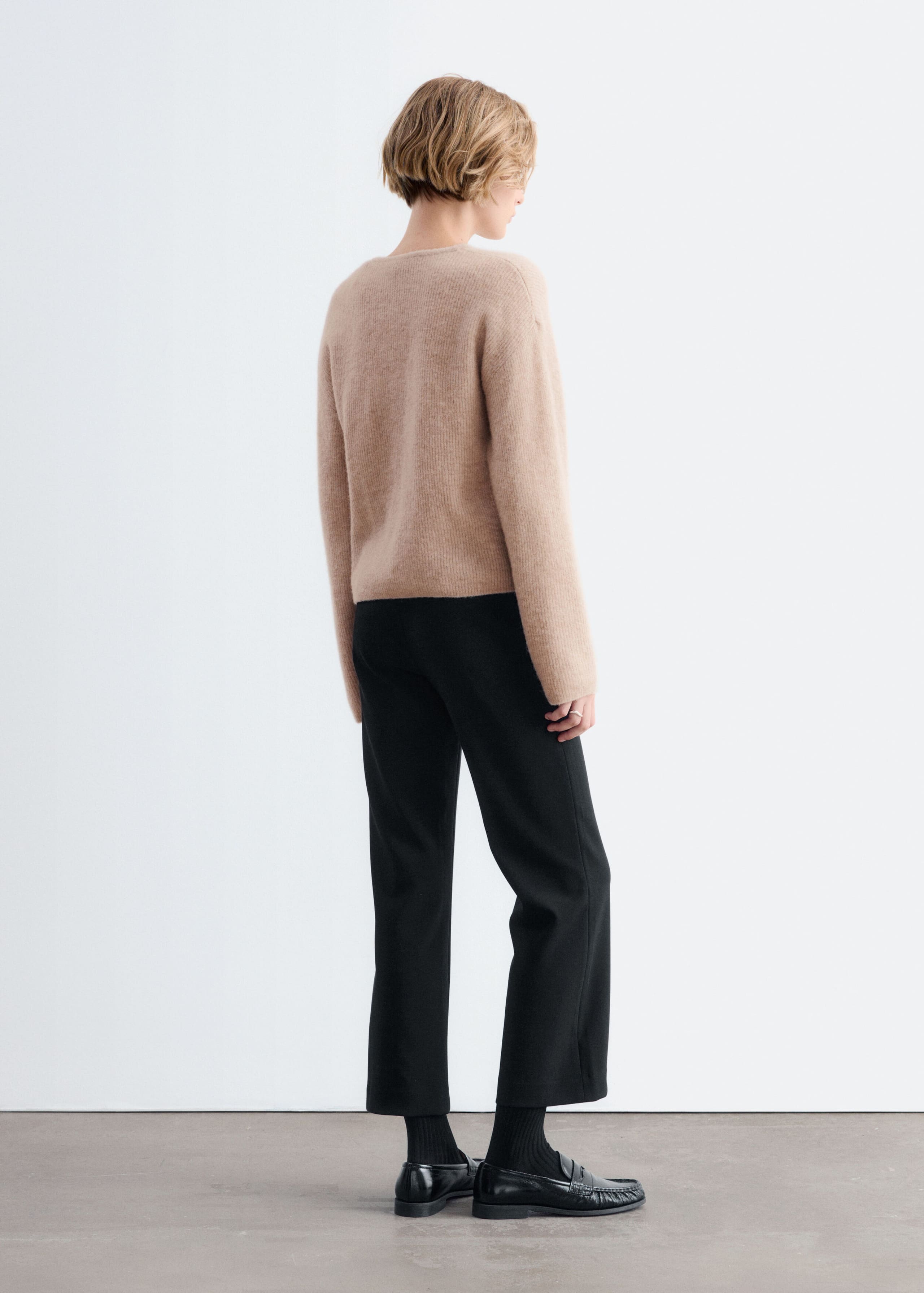 Alpaca-Blend Knitted Cardigan - Beige - Lookbook