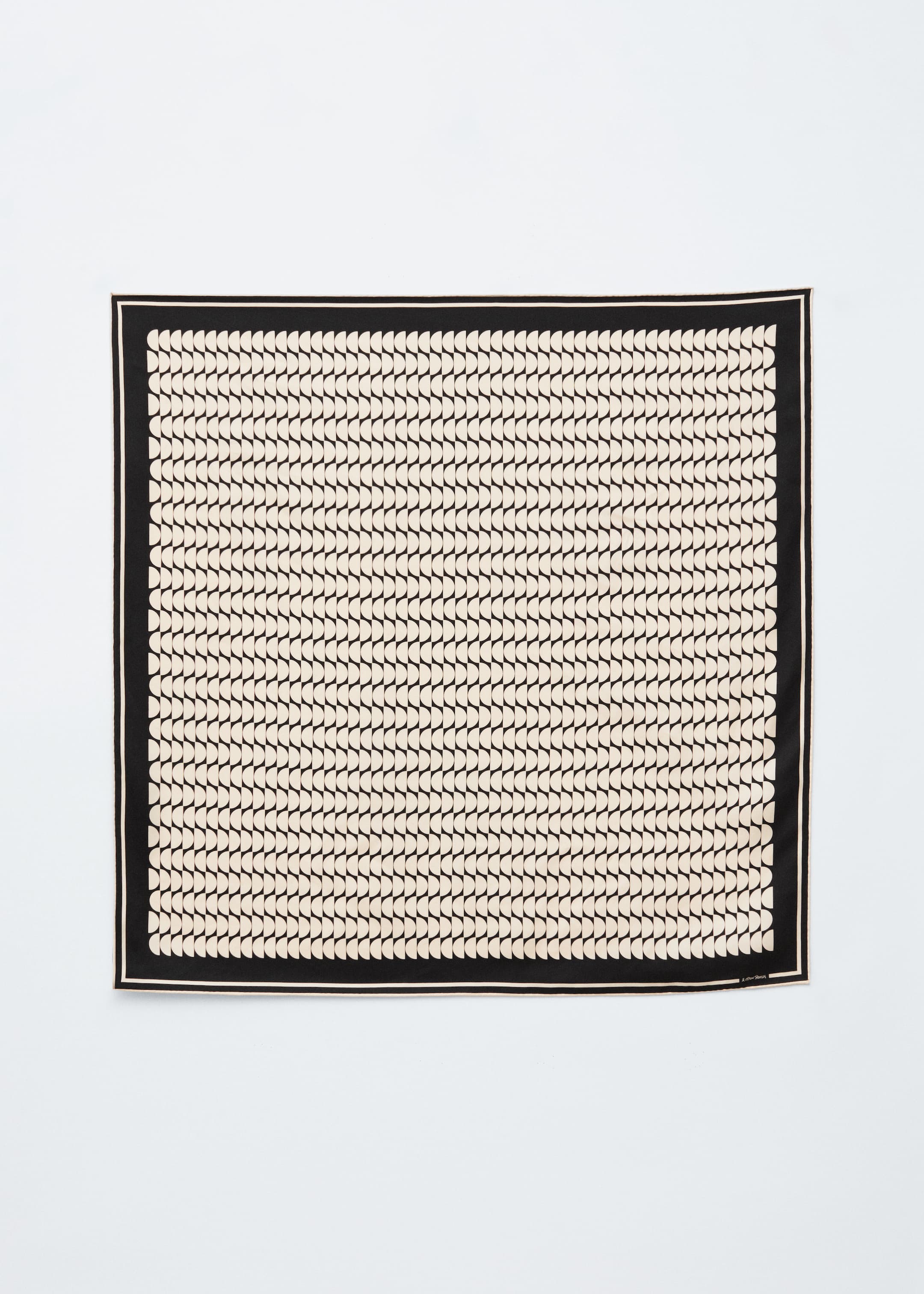 View larger image: Graphic-Print Square Silk Scarf - Light Beige/Black - Ladies | H&M GB 4