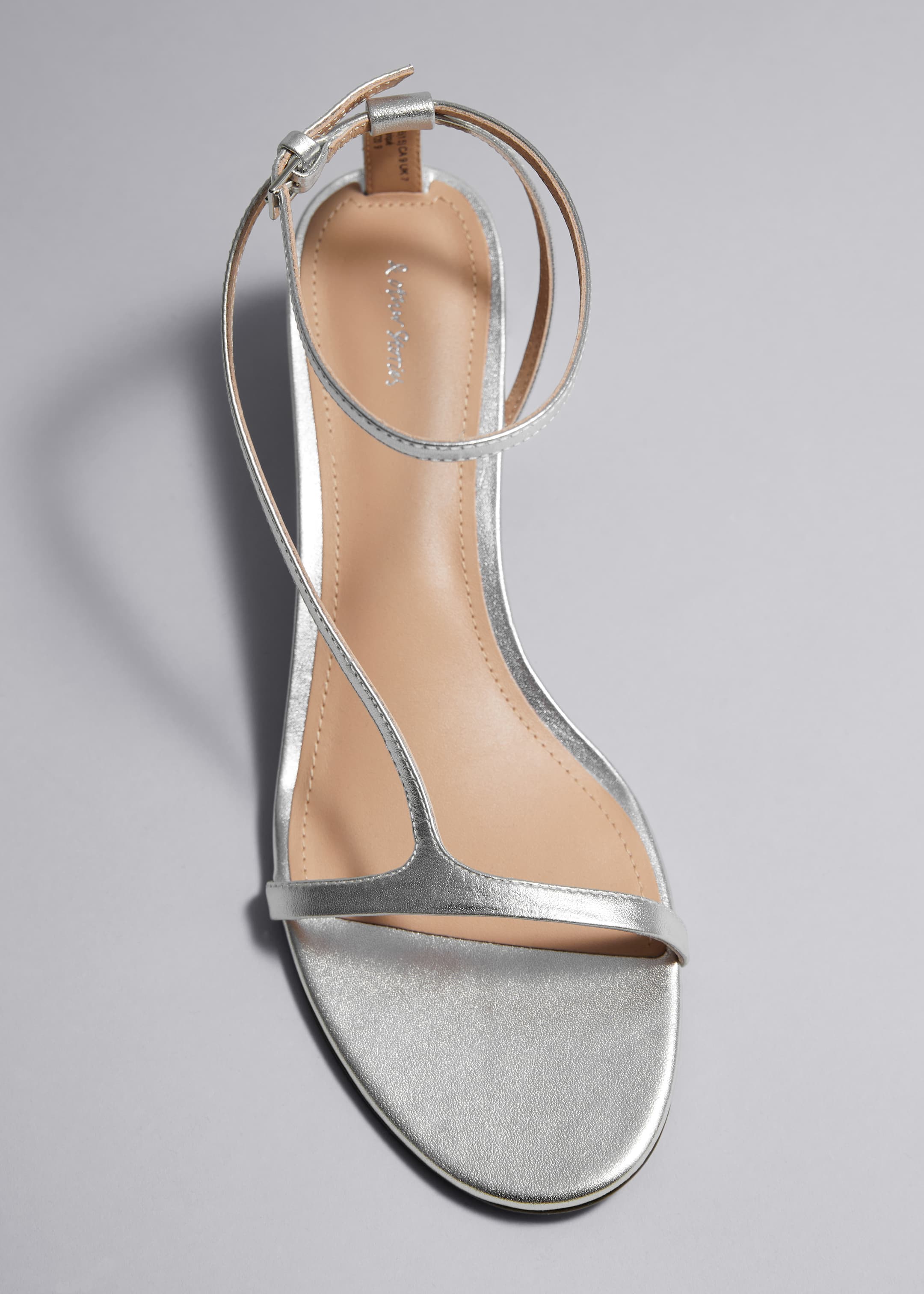 View larger image: Heeled Leather Sandals - Silver - Ladies | H&M GB 4