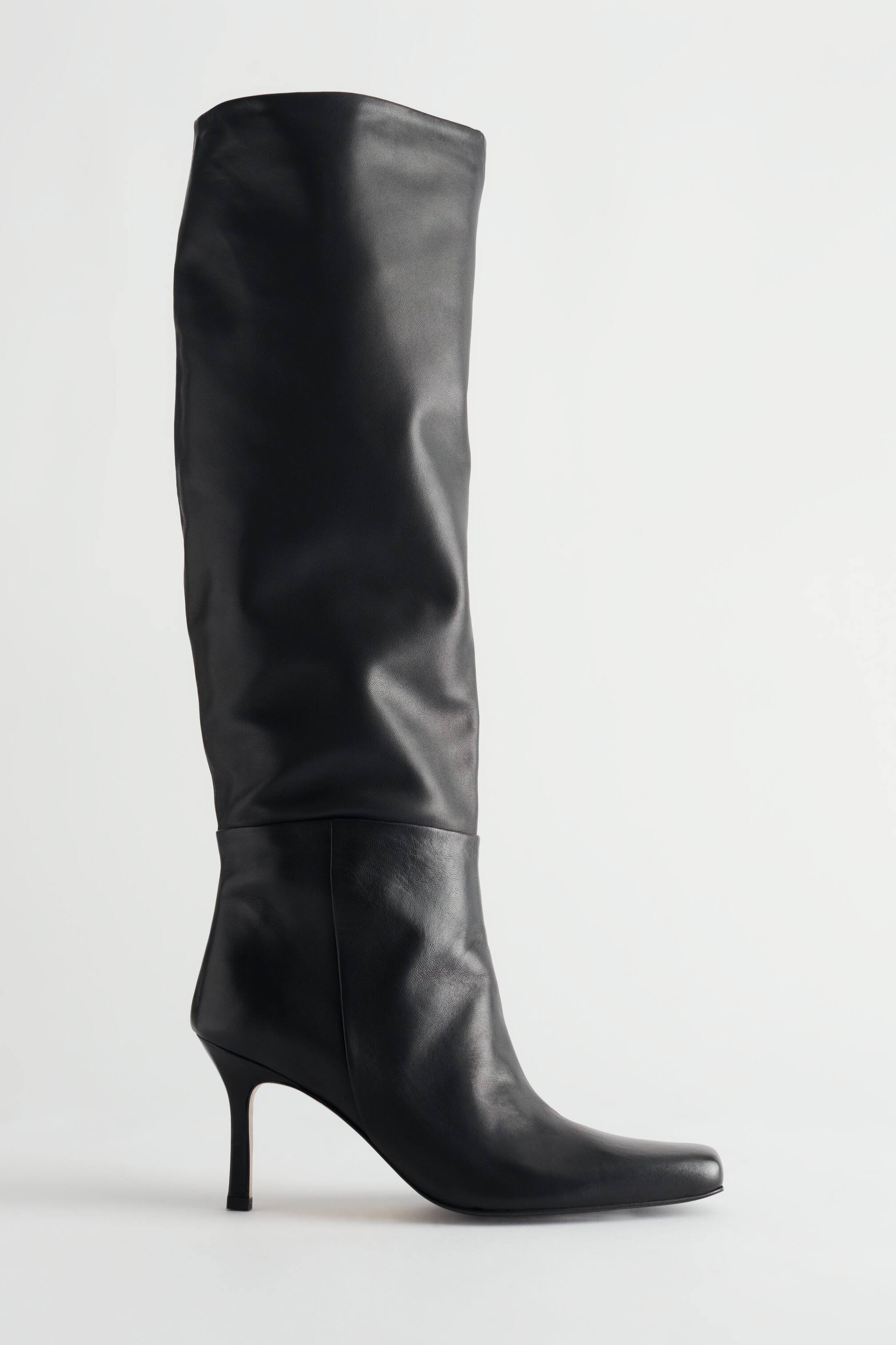 Vis større bilde: Knee High Leather Boots - Svart - Ladies | H&M NO 1