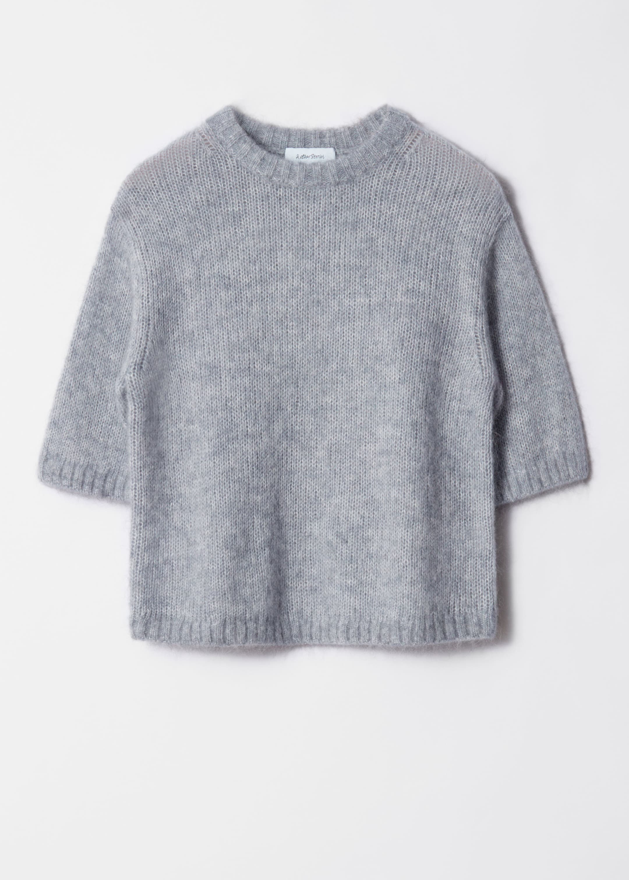 Grösseres Bild ansehen: Strick-T-Shirt aus Mohair-Mix - Grau - DAMEN | H&M CH 1