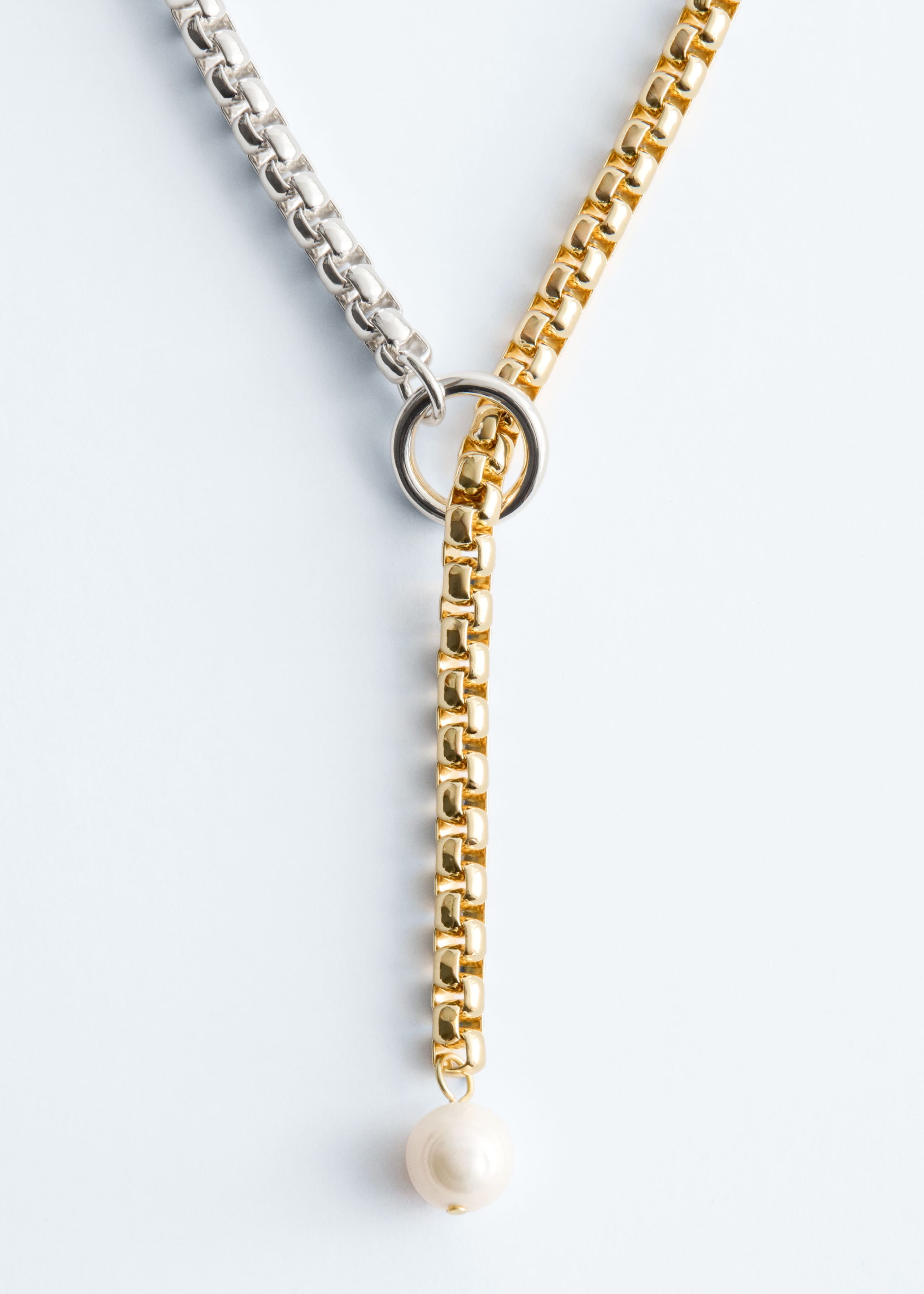 Two-Toned Lariat Necklace