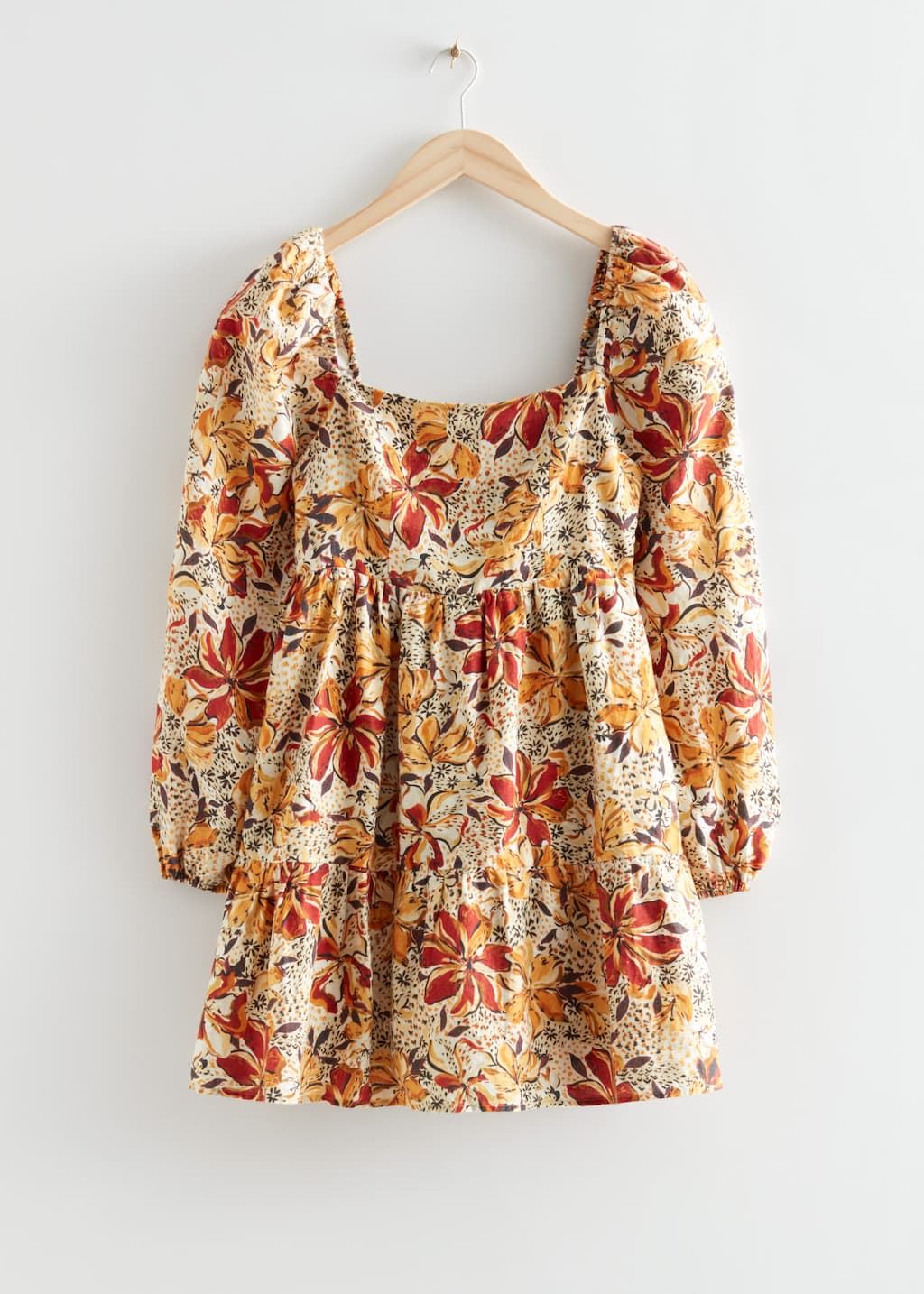 Printed Linen Mini Dress - Yellow - Still Life