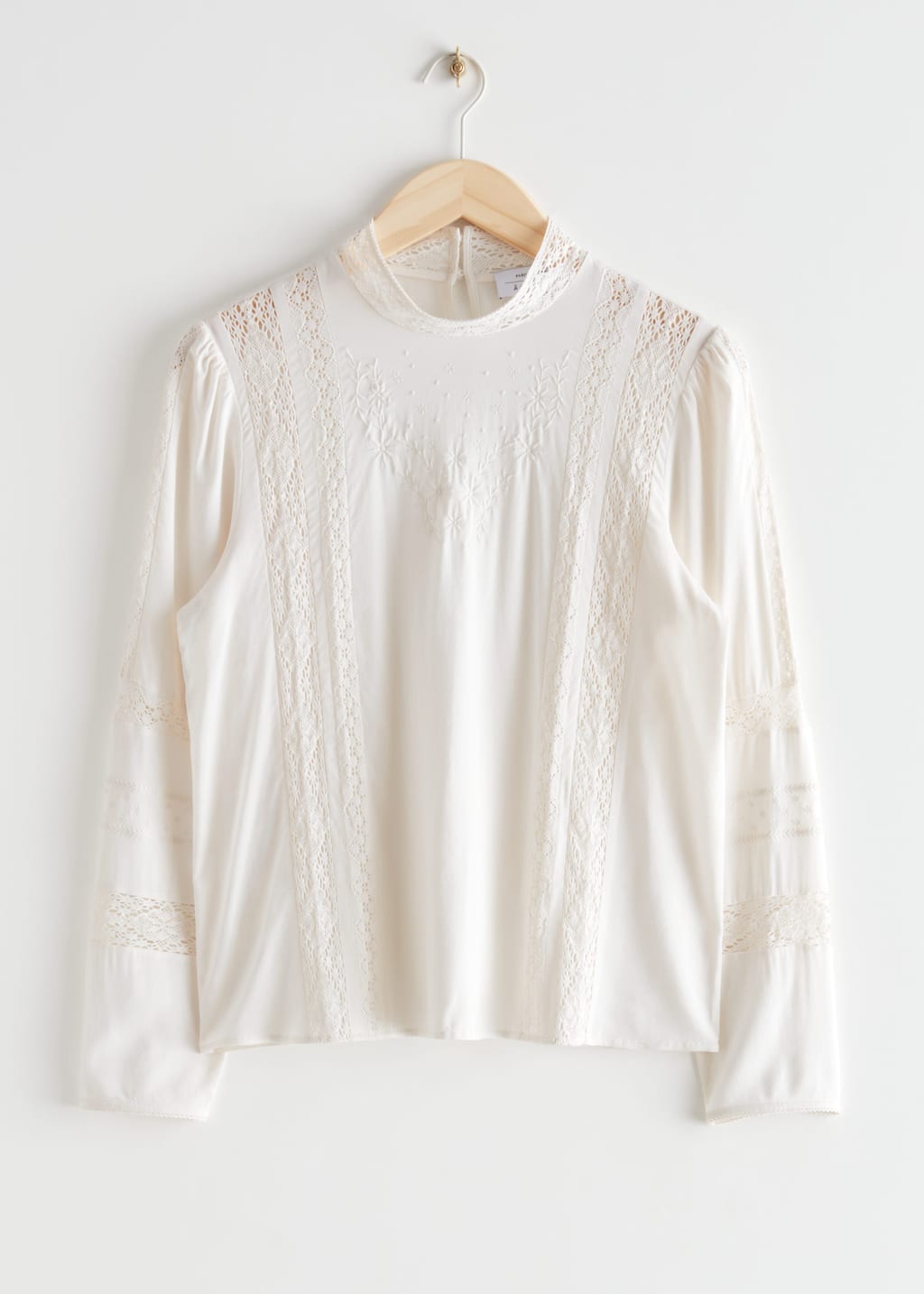 Embroidered Lace Blouse - White - Still Life