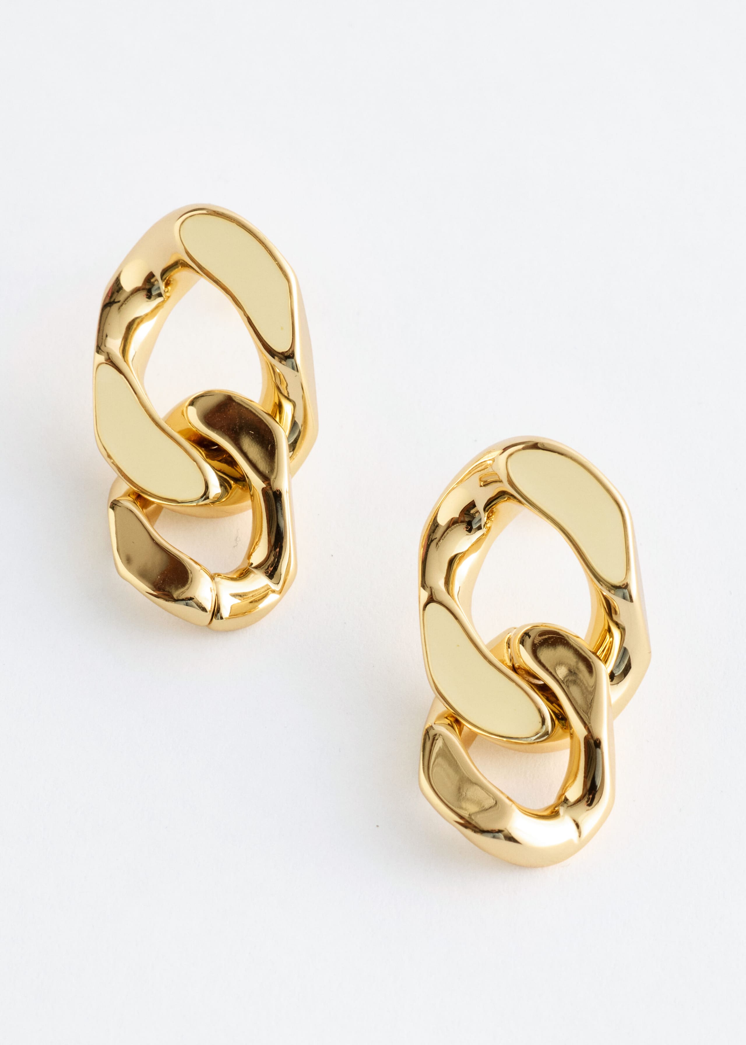 Bold Chain-Link Earrings - Silver/Blue - Still Life