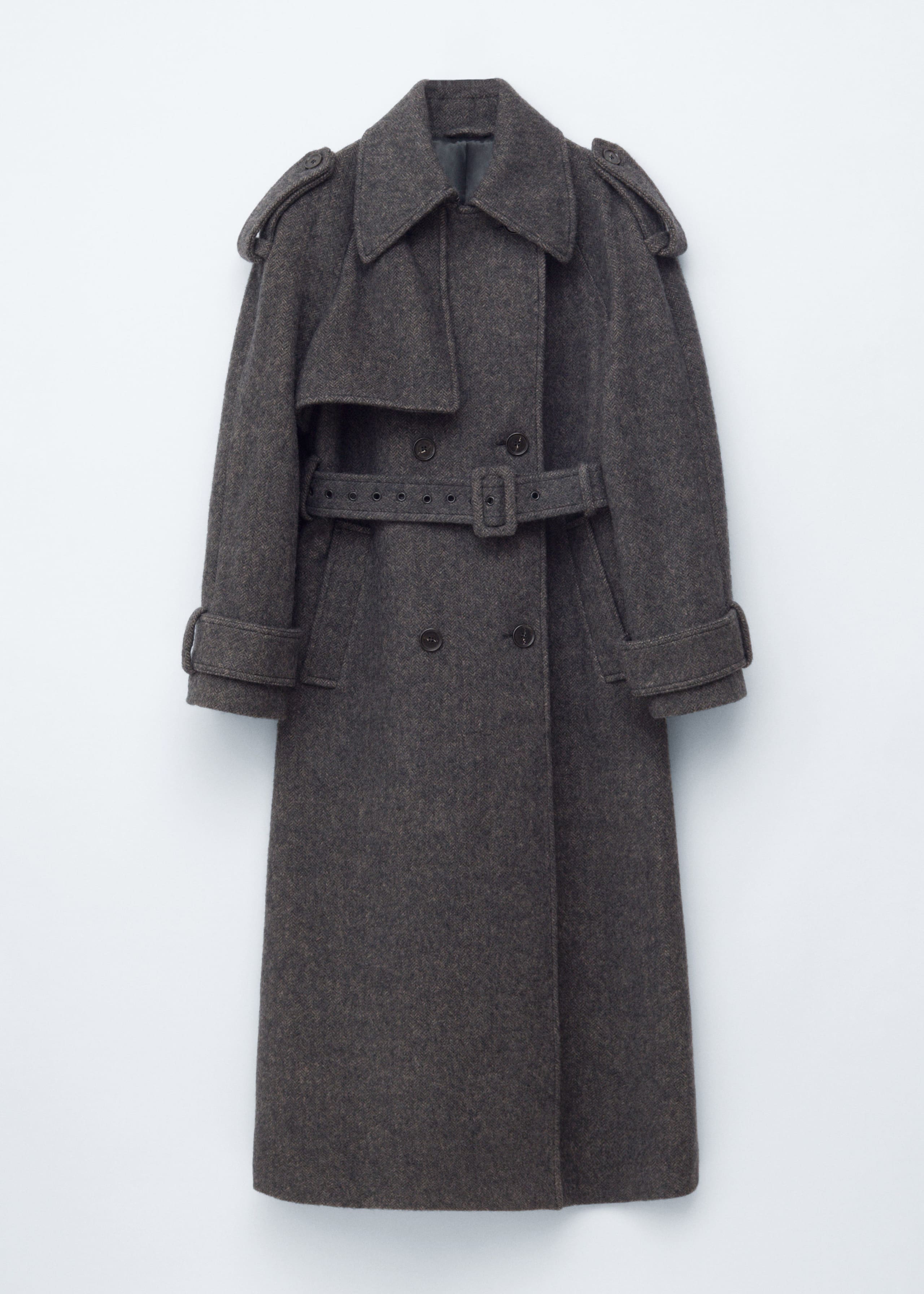 Image of Wool-Blend Trench Coat