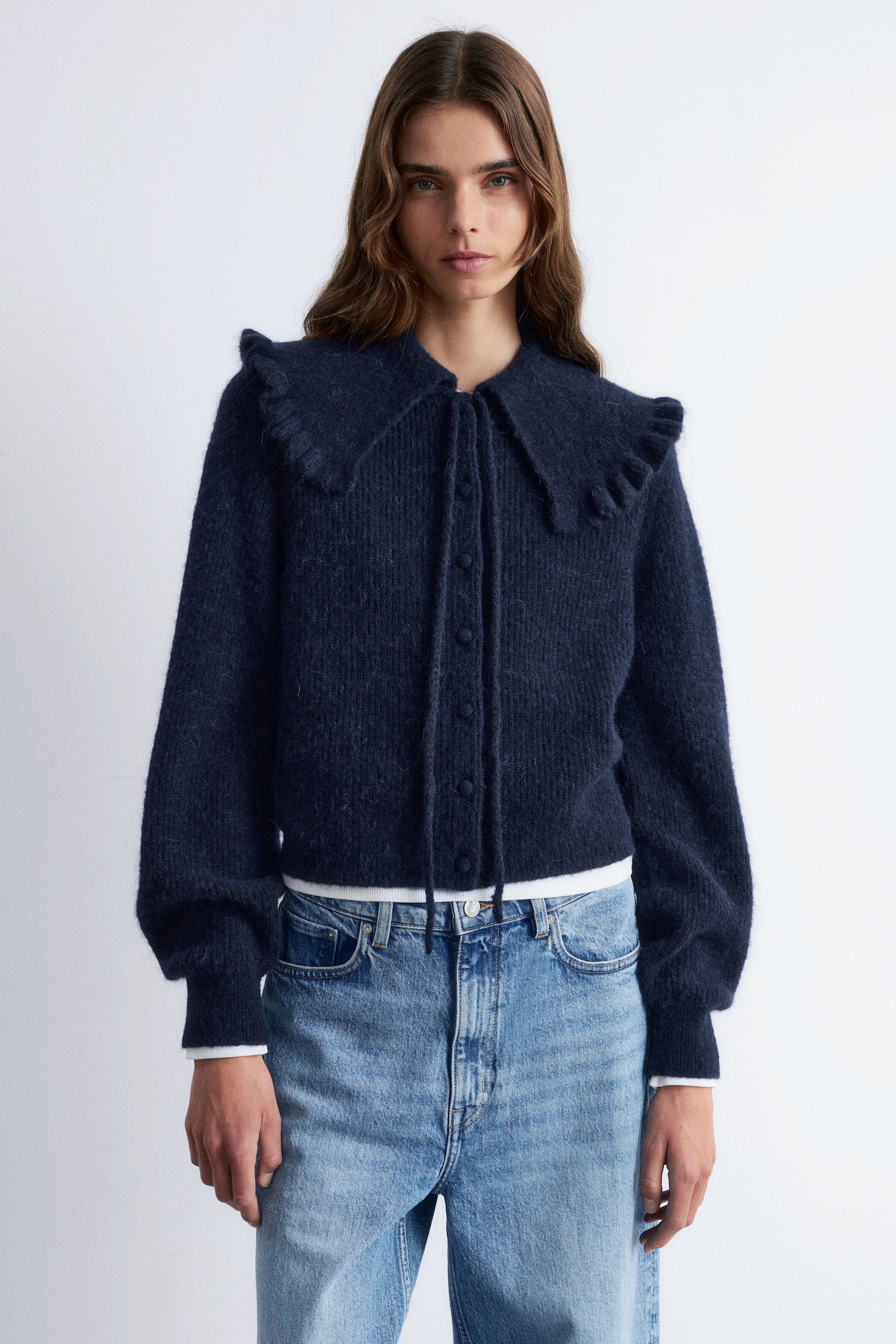 Vezi imaginea mai mare: Cardigan din Amestec de Alpaca - Dark Blue - FEMEI | H&M RO 1