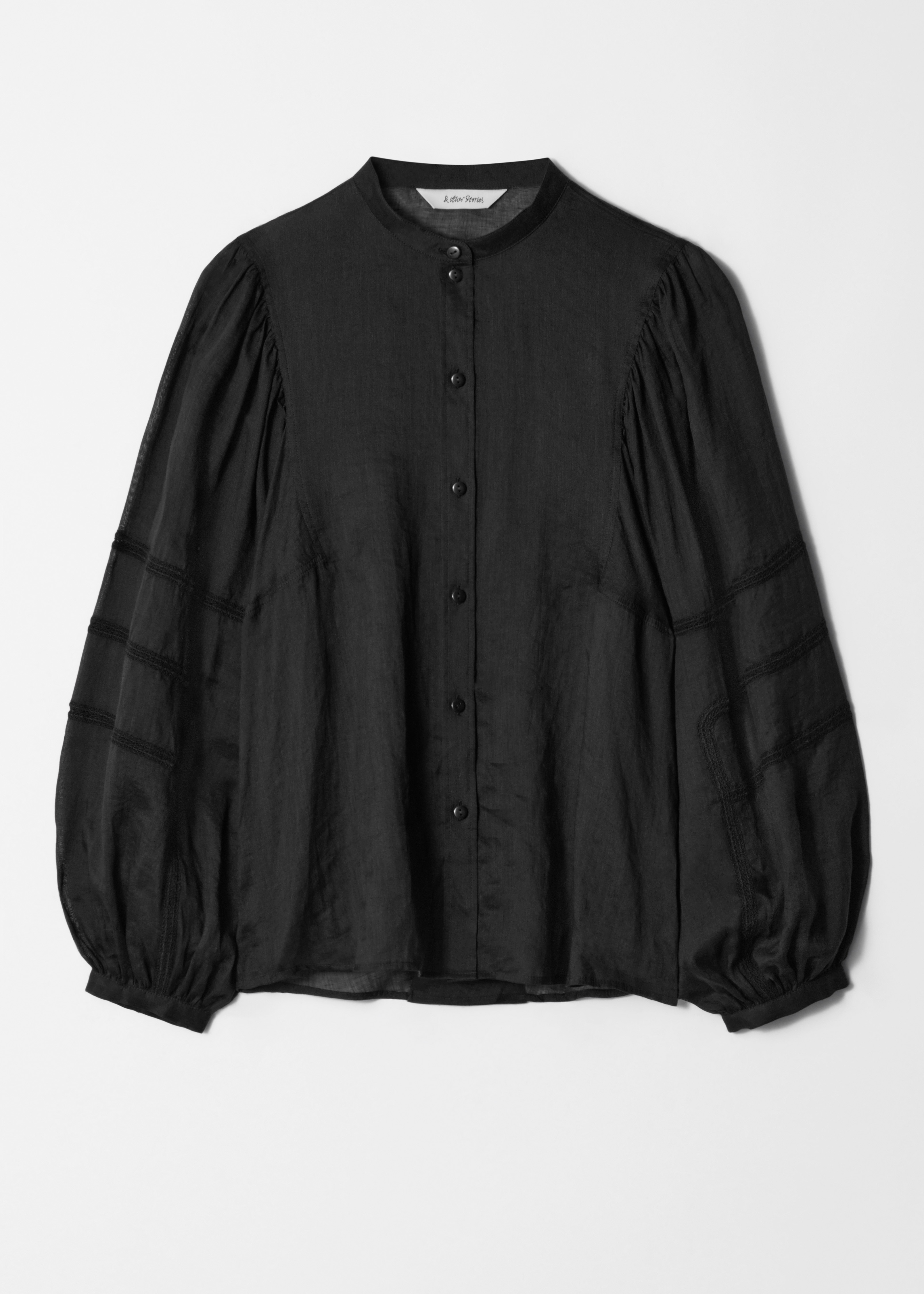 Blusa de mangas voluminosas - Negro/Crudo/Melocotón