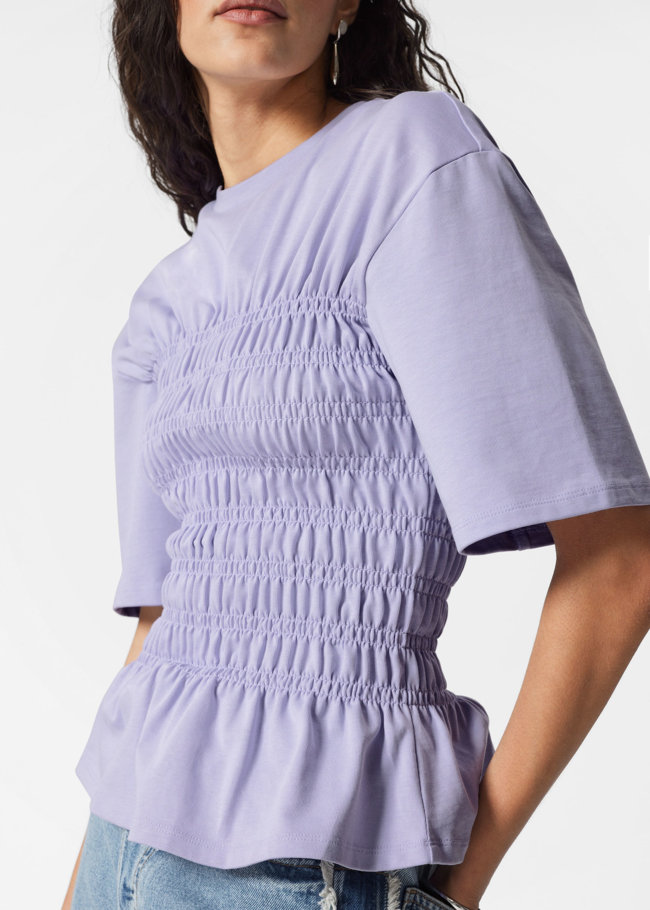 Agrandir l'image: Haut à smocks avec col ras du cou - Lavande - FEMME | H&M FR 3