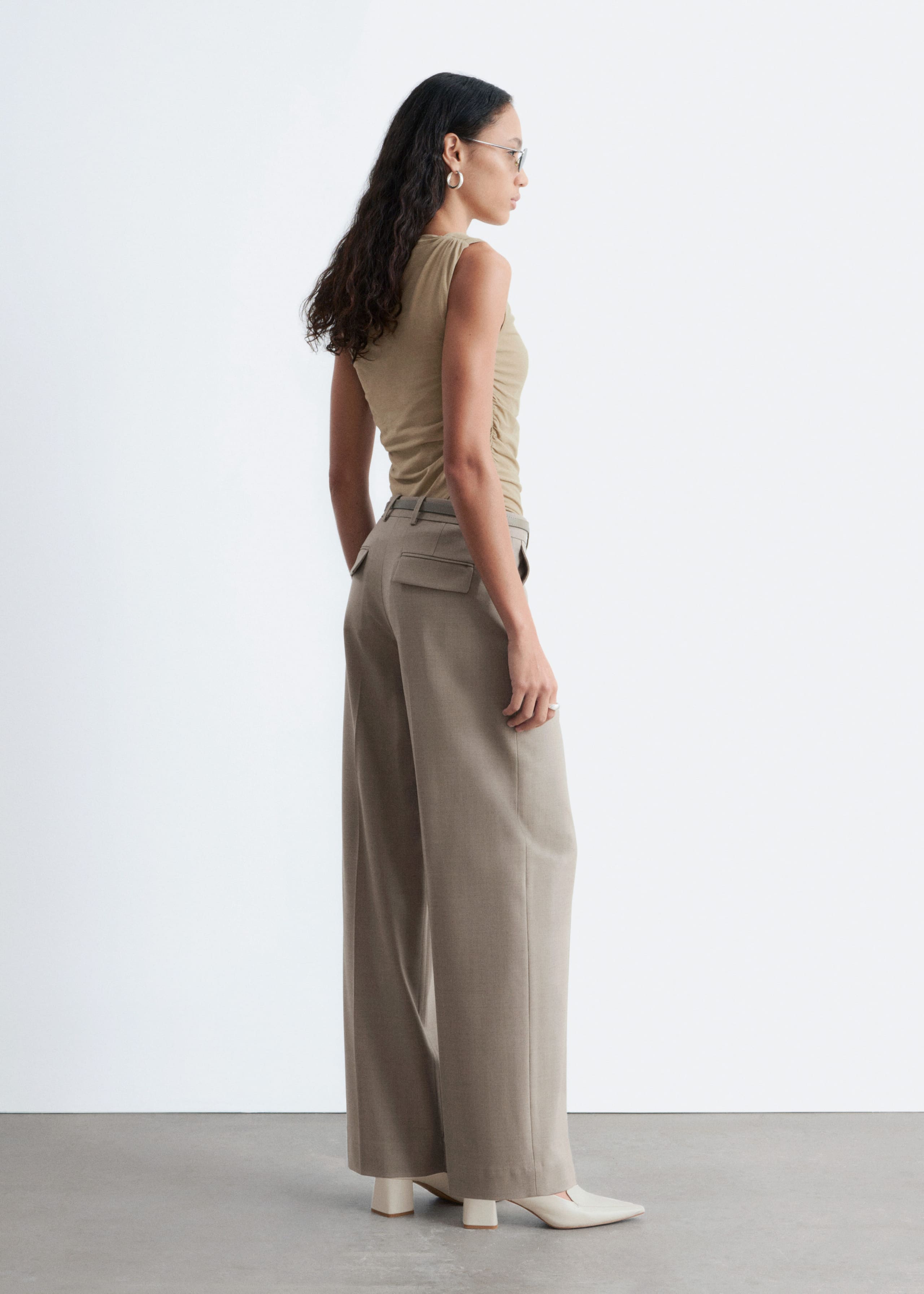 Image of Draped Cowl-Neck Top