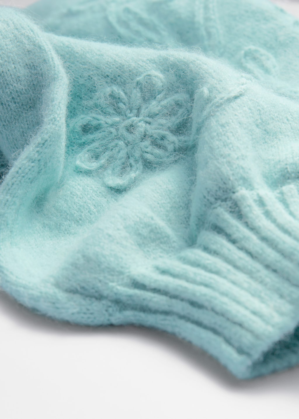Floral-Appliqué Knit Jumper - {{variantName}} - Descriptive Detail